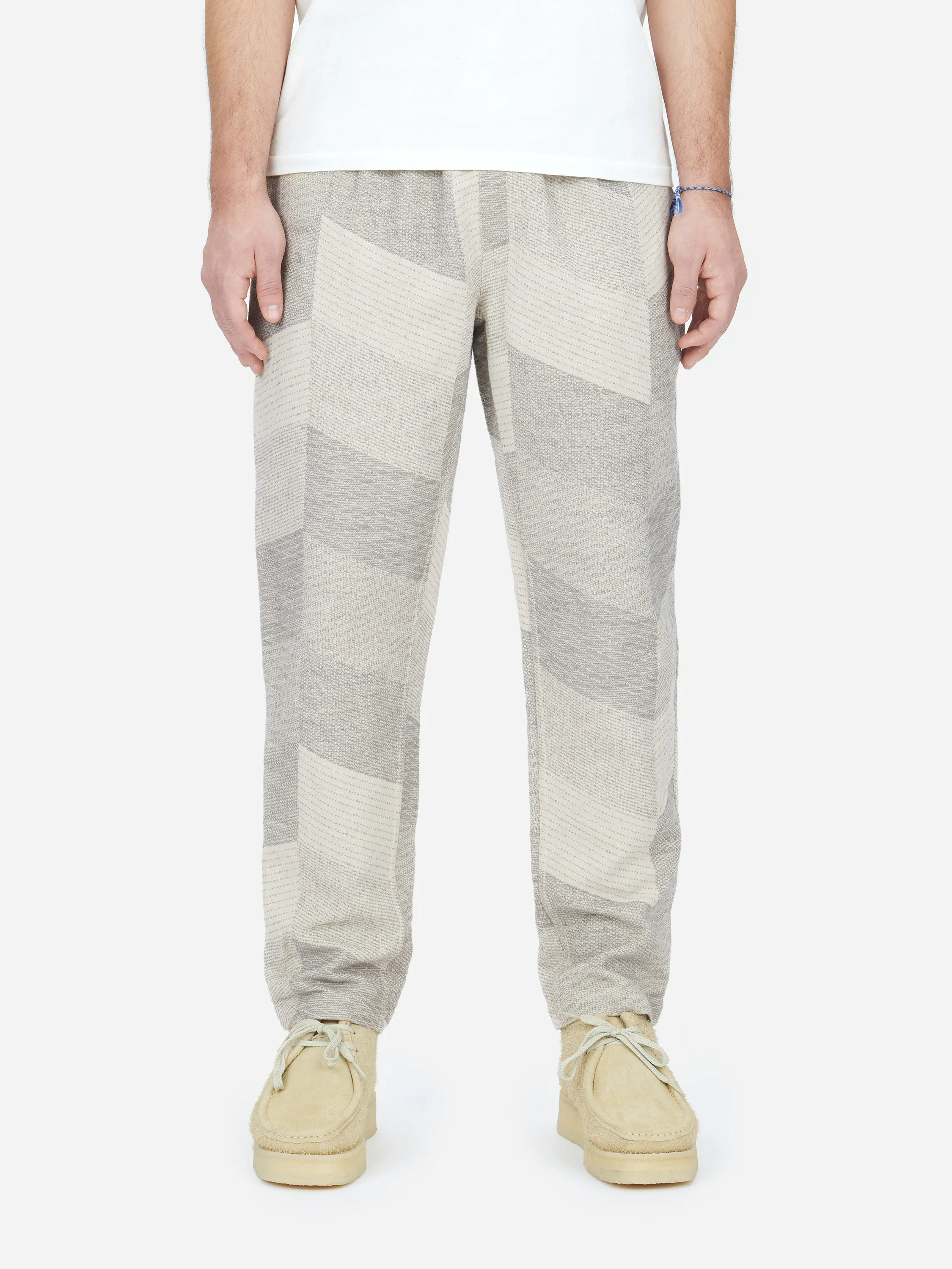Drawstring Pant ~ Ash Zig-Zag Jacquard sold by 3sixteen