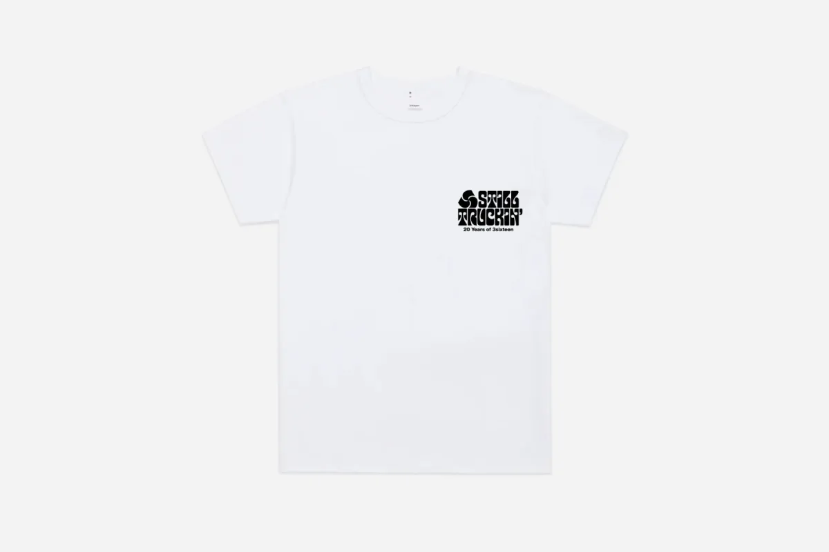 "Still Truckin'" T-Shirt ~ White made by 3sixteen