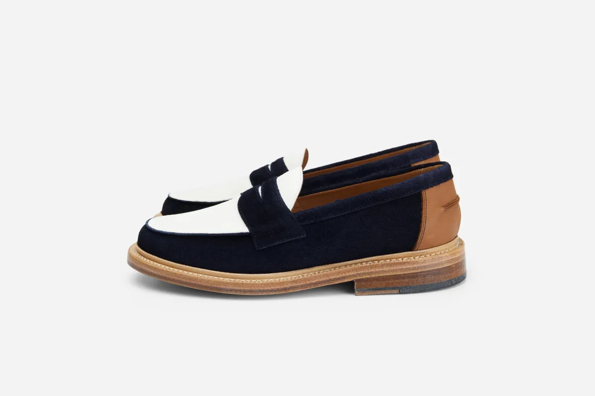 20th Anniversary Loafer ~ Navy/Cream Suede made by 3sixteen