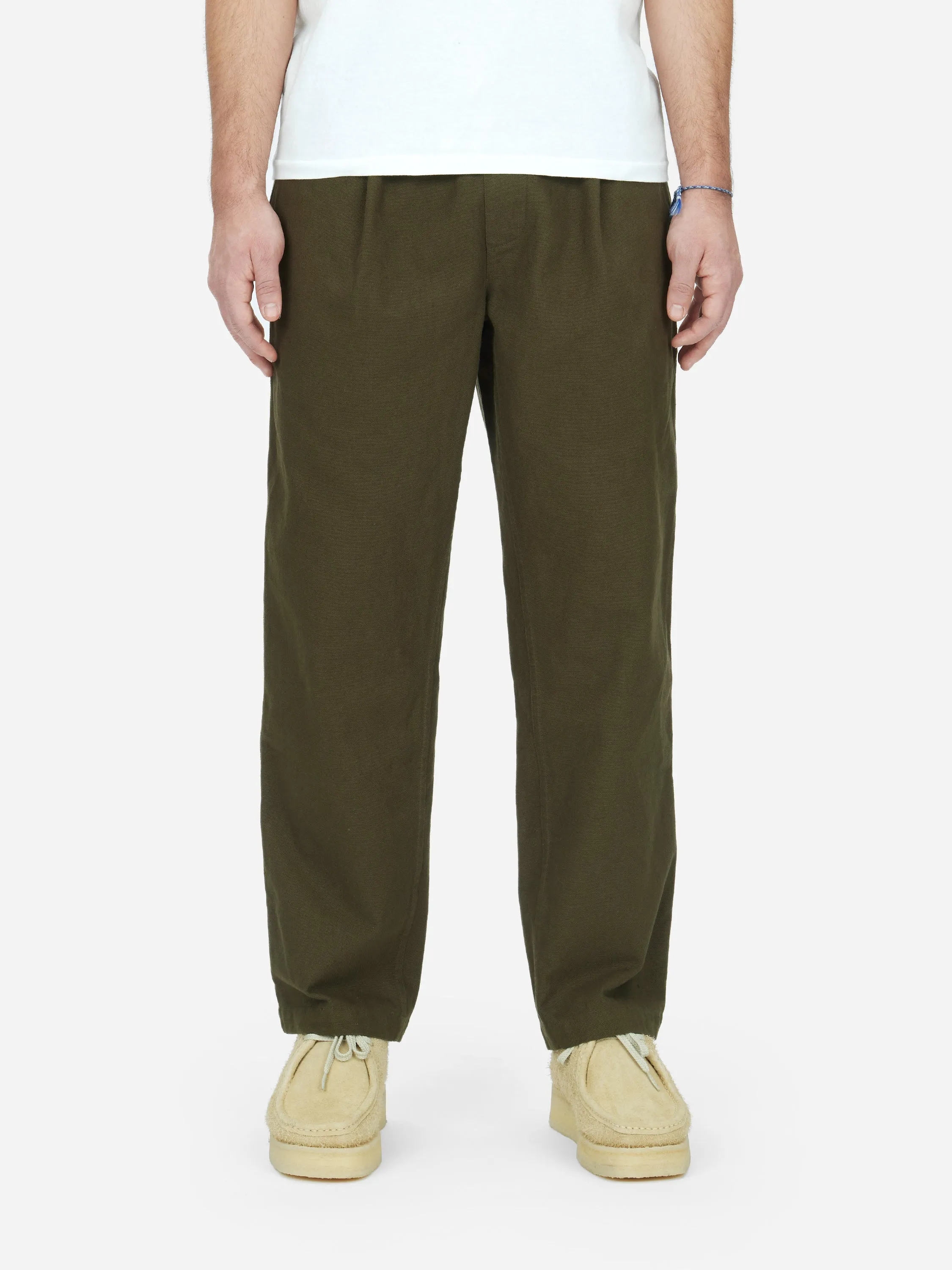 Club Pant ~ Moss Canvas sold by 3sixteen