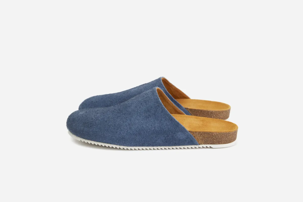 Mule ~ Shaggy Petrol Suede sold by 3sixteen