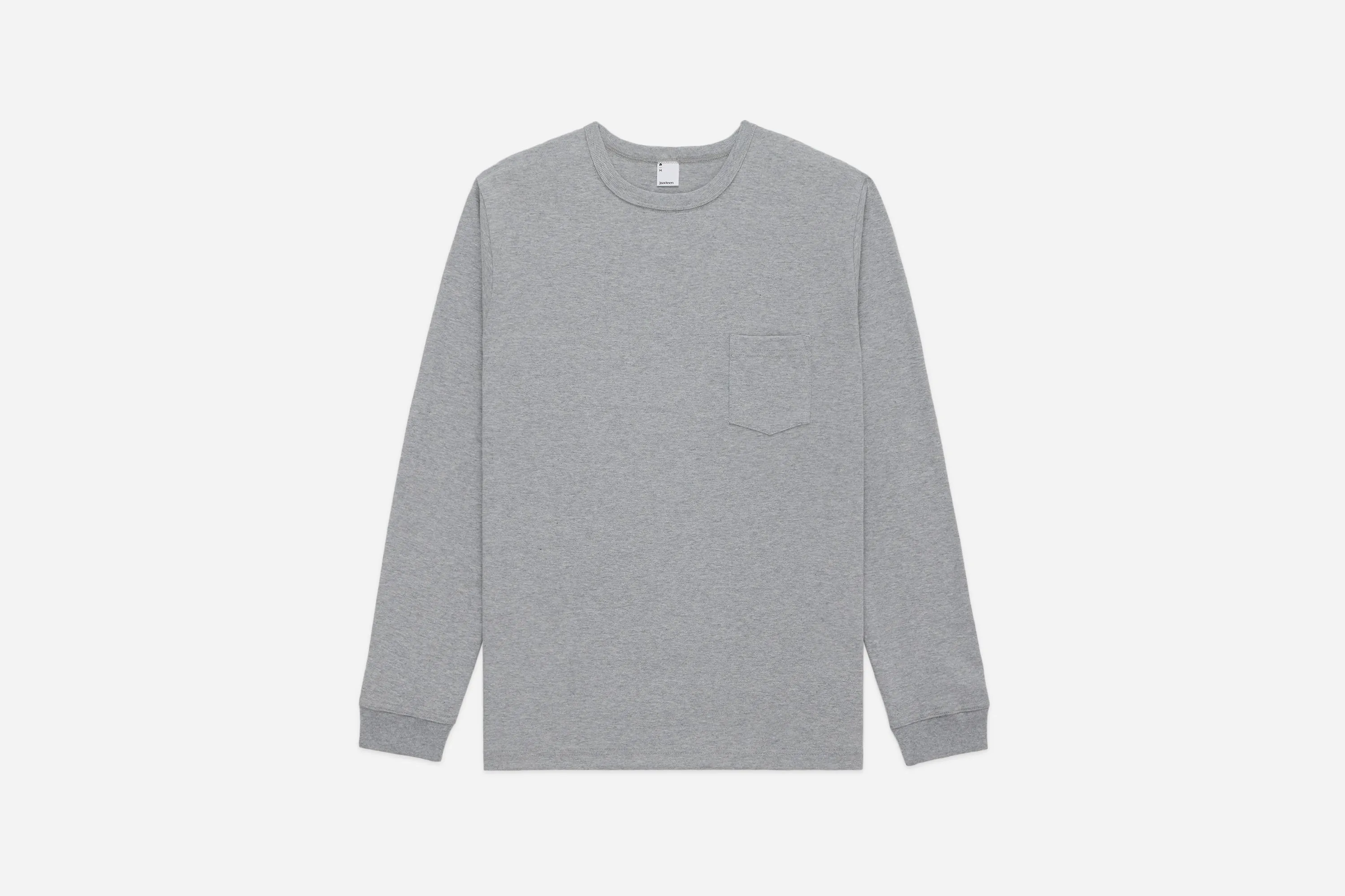Long Sleeve Pocket T-Shirt ~ Heather Grey sold by 3sixteen