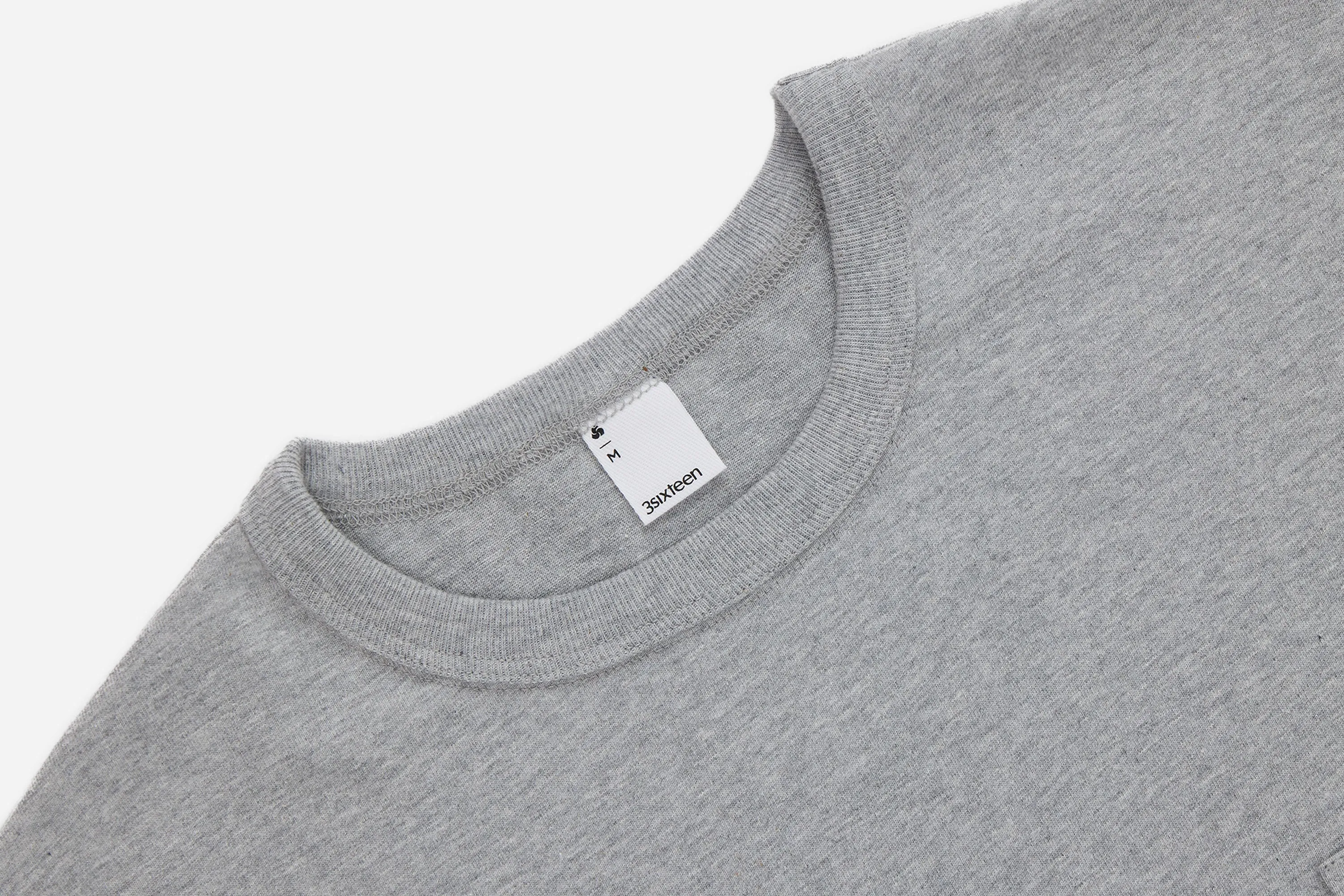 Long Sleeve Pocket T-Shirt ~ Heather Grey sold by 3sixteen product image thumbnail 3