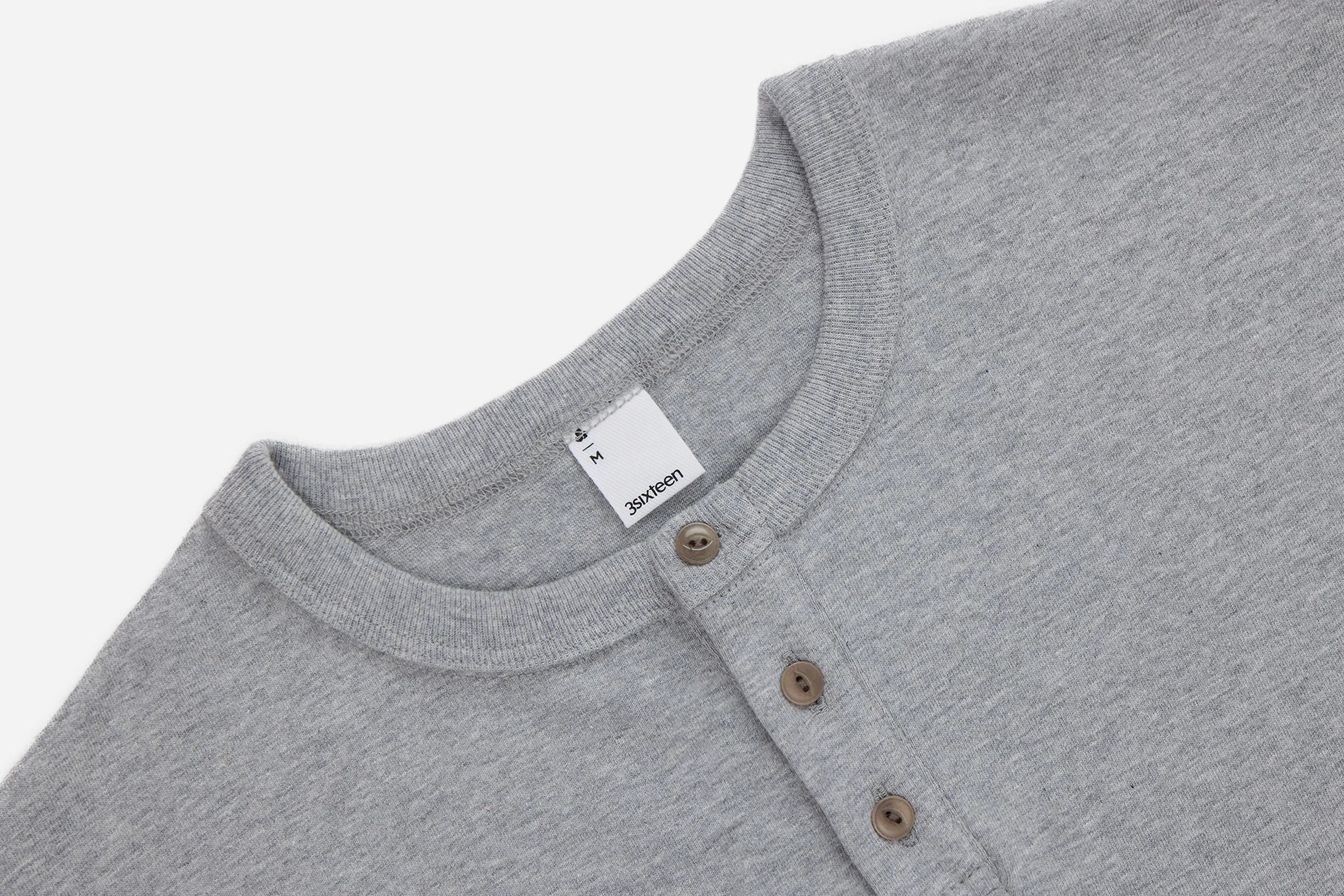 Short Sleeve Henley ~ Heather Grey sold by 3sixteen product image thumbnail 3