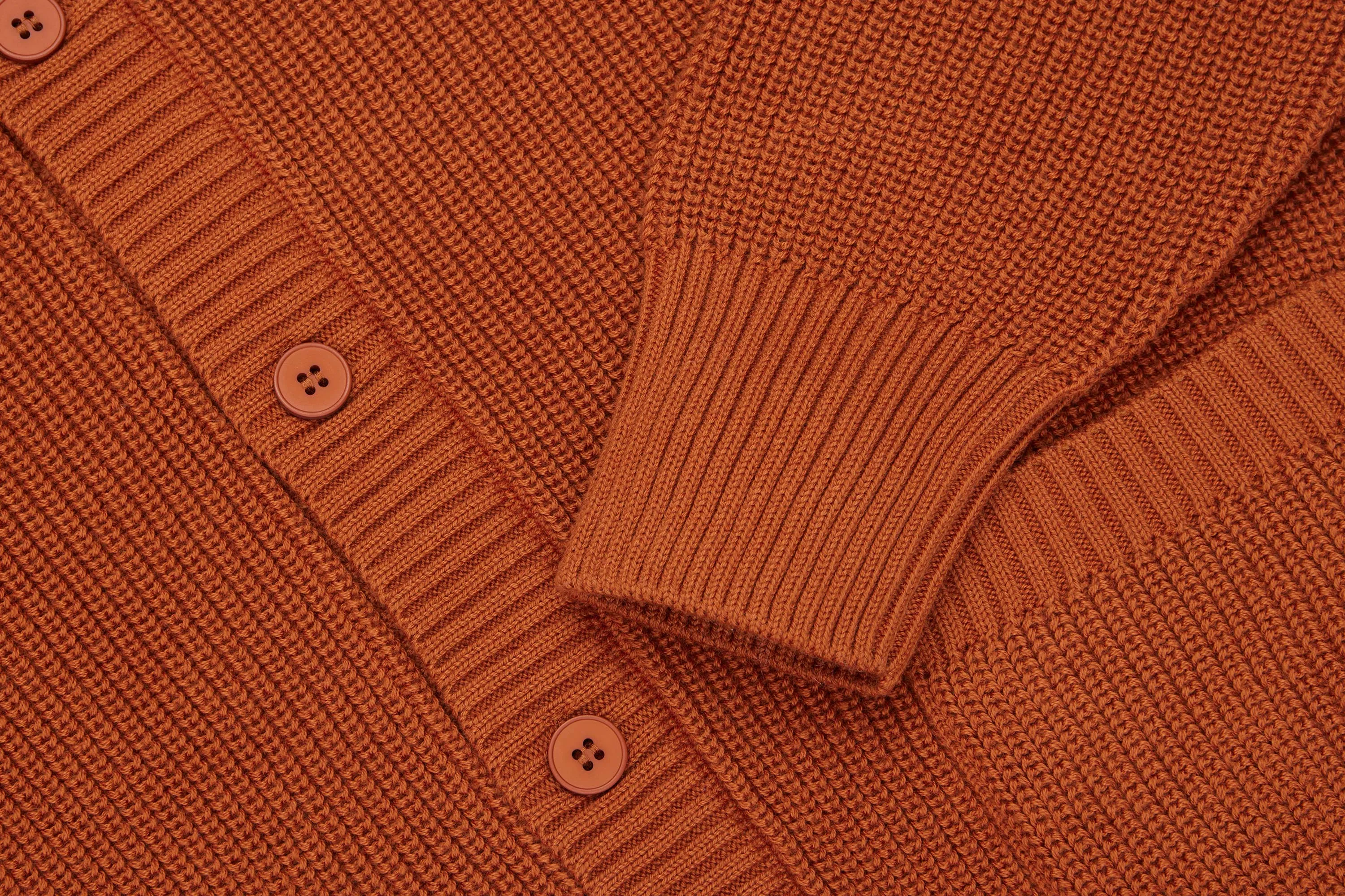 Cotton Collared Cardigan ~ Rust sold by 3sixteen product image thumbnail 4