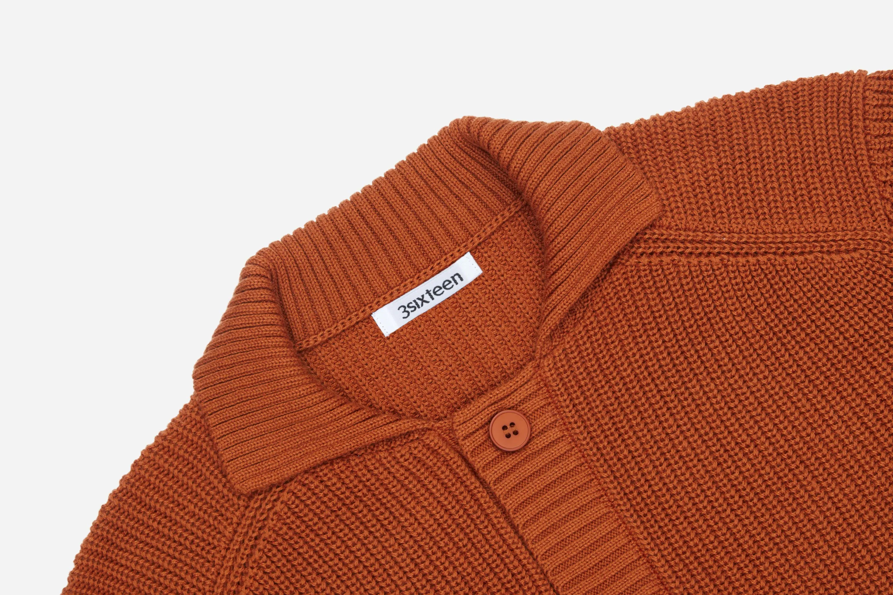Cotton Collared Cardigan ~ Rust sold by 3sixteen product image thumbnail 3