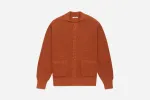 Cotton Collared Cardigan ~ Rust sold by 3sixteen