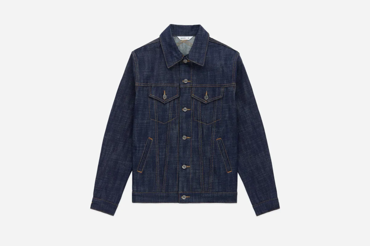 Type 3s Denim Jacket ~ Natural Indigo Selvedge sold by 3sixteen