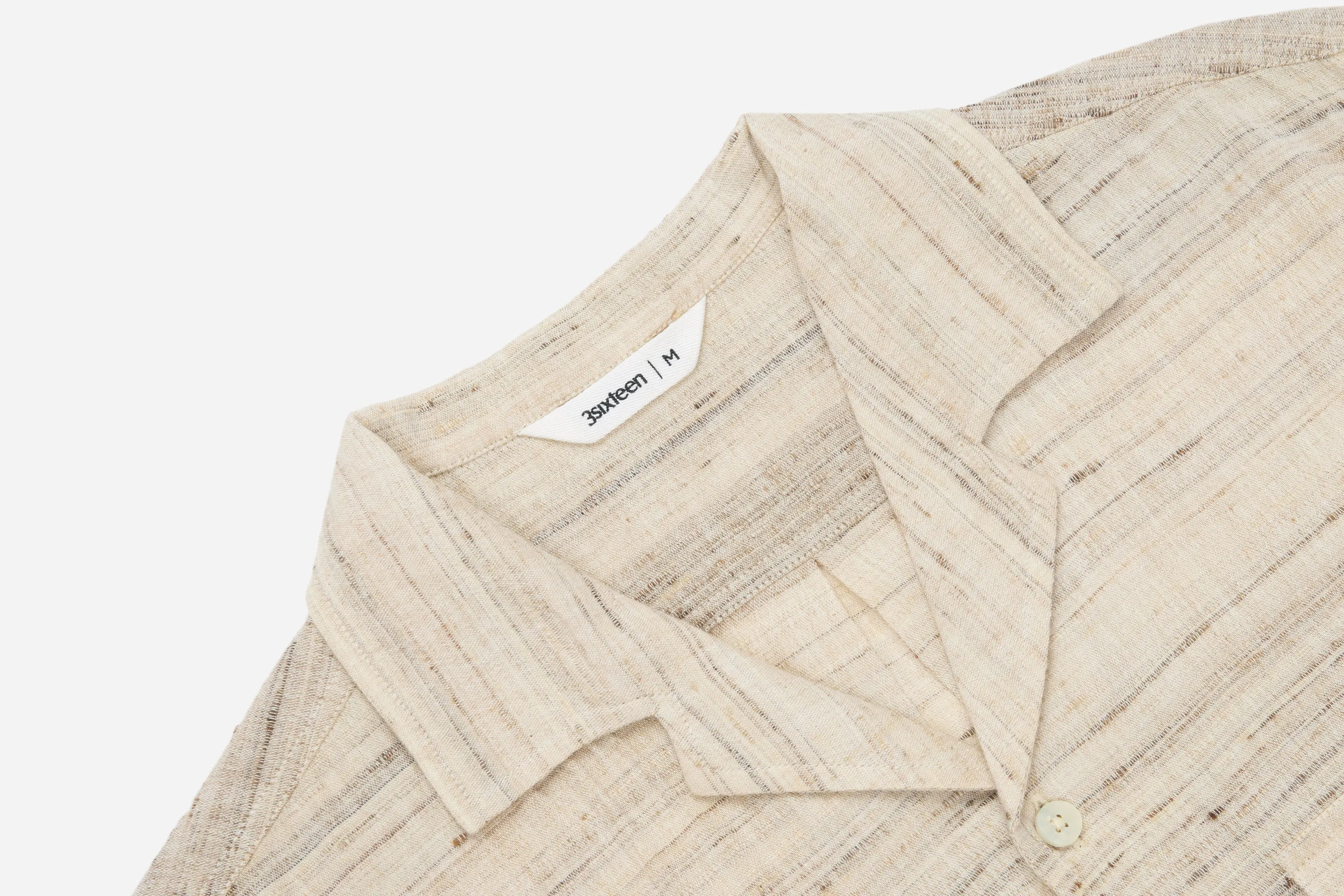 Open Collar Shirt ~ Travertine Handloom Silk sold by 3sixteen product image thumbnail 3