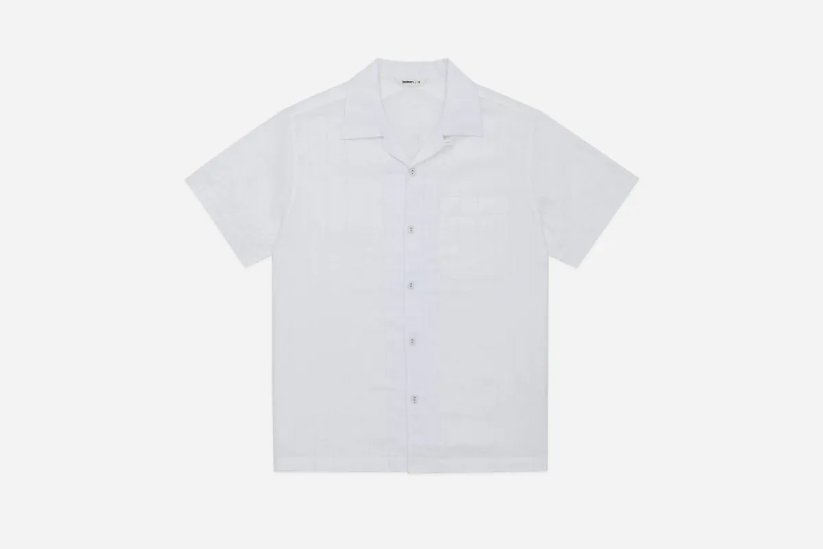 Vacation Shirt ~ White Ladder Stitch Linen sold by 3sixteen