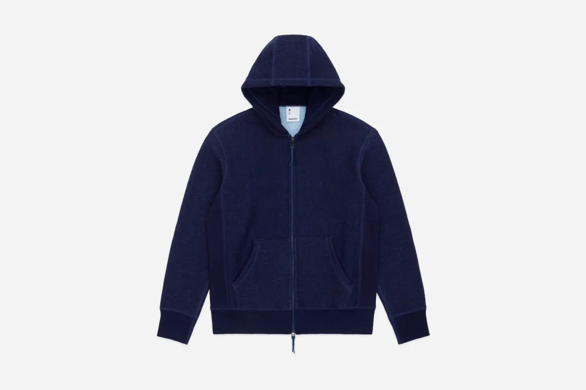 Heavyweight Zip Hoody ~ Indigo sold by 3sixteen