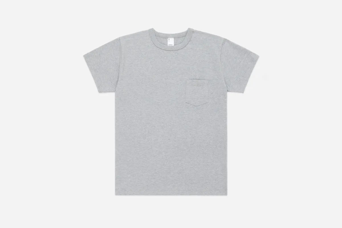 Heavyweight Pocket T-Shirt ~ Heather Grey (2 Pack) sold by 3sixteen