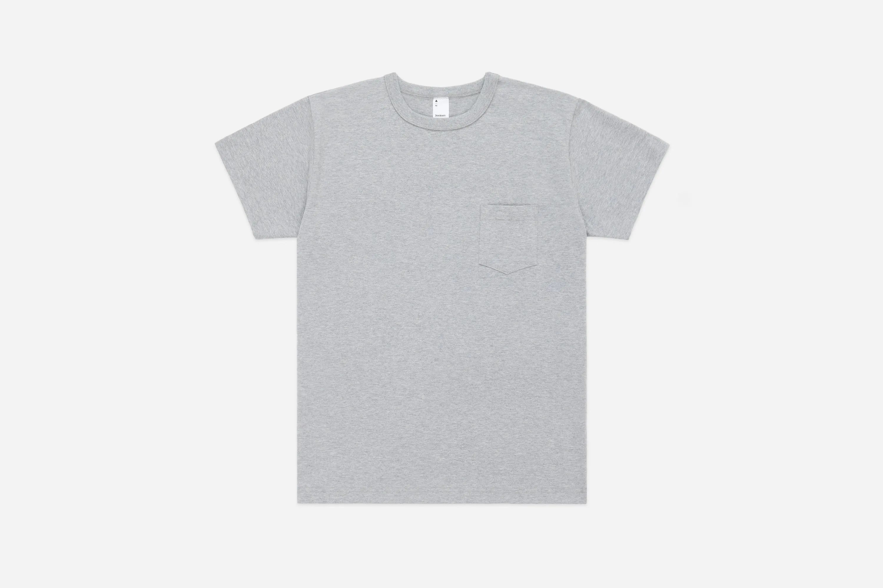Heavyweight Pocket T-Shirt ~ Heather Grey (2 Pack) sold by 3sixteen