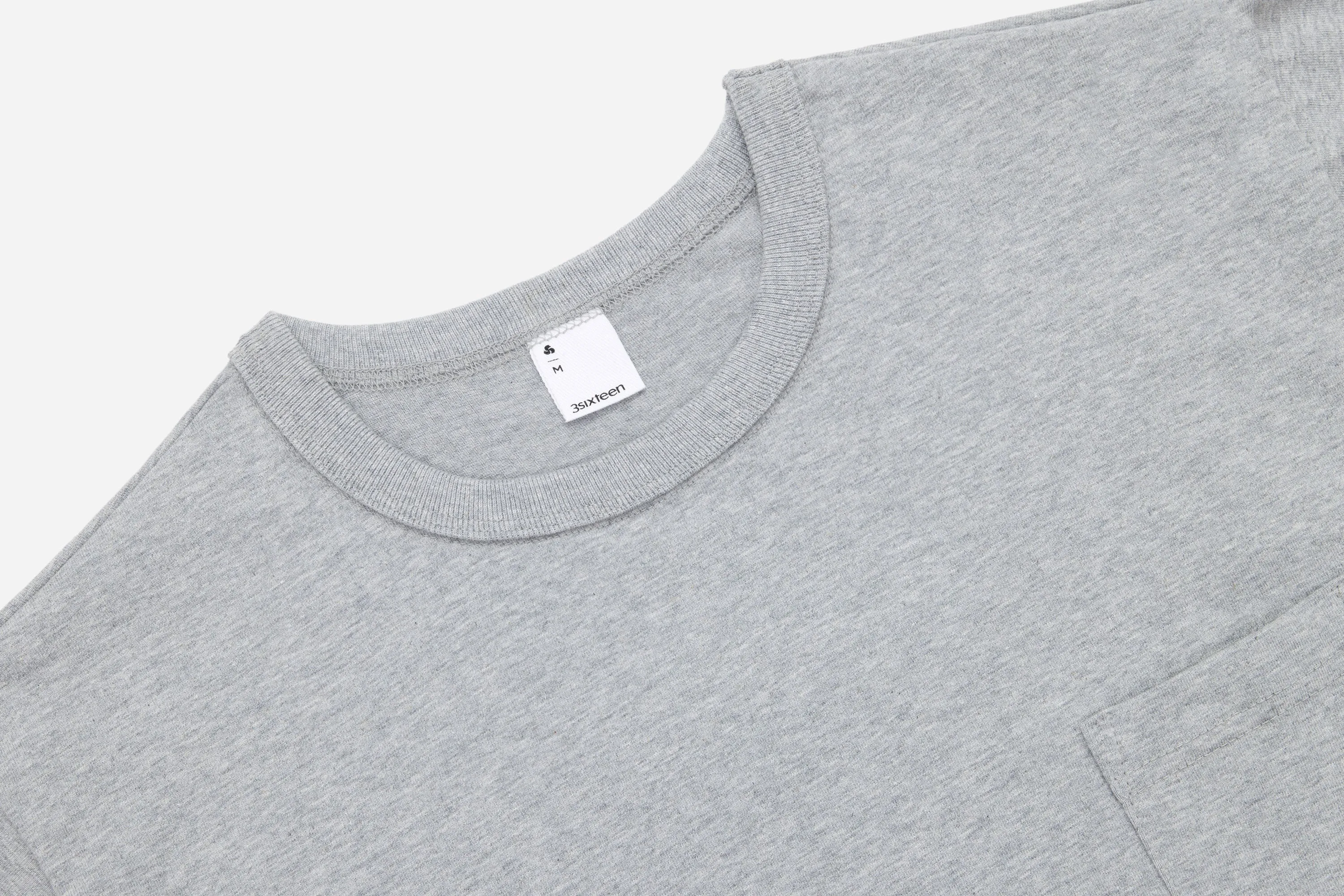 Heavyweight Pocket T-Shirt ~ Heather Grey (2 Pack) sold by 3sixteen product image thumbnail 3