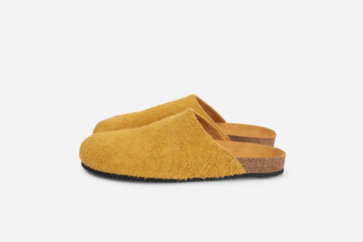Mule ~ Shaggy Tan Suede sold by 3sixteen