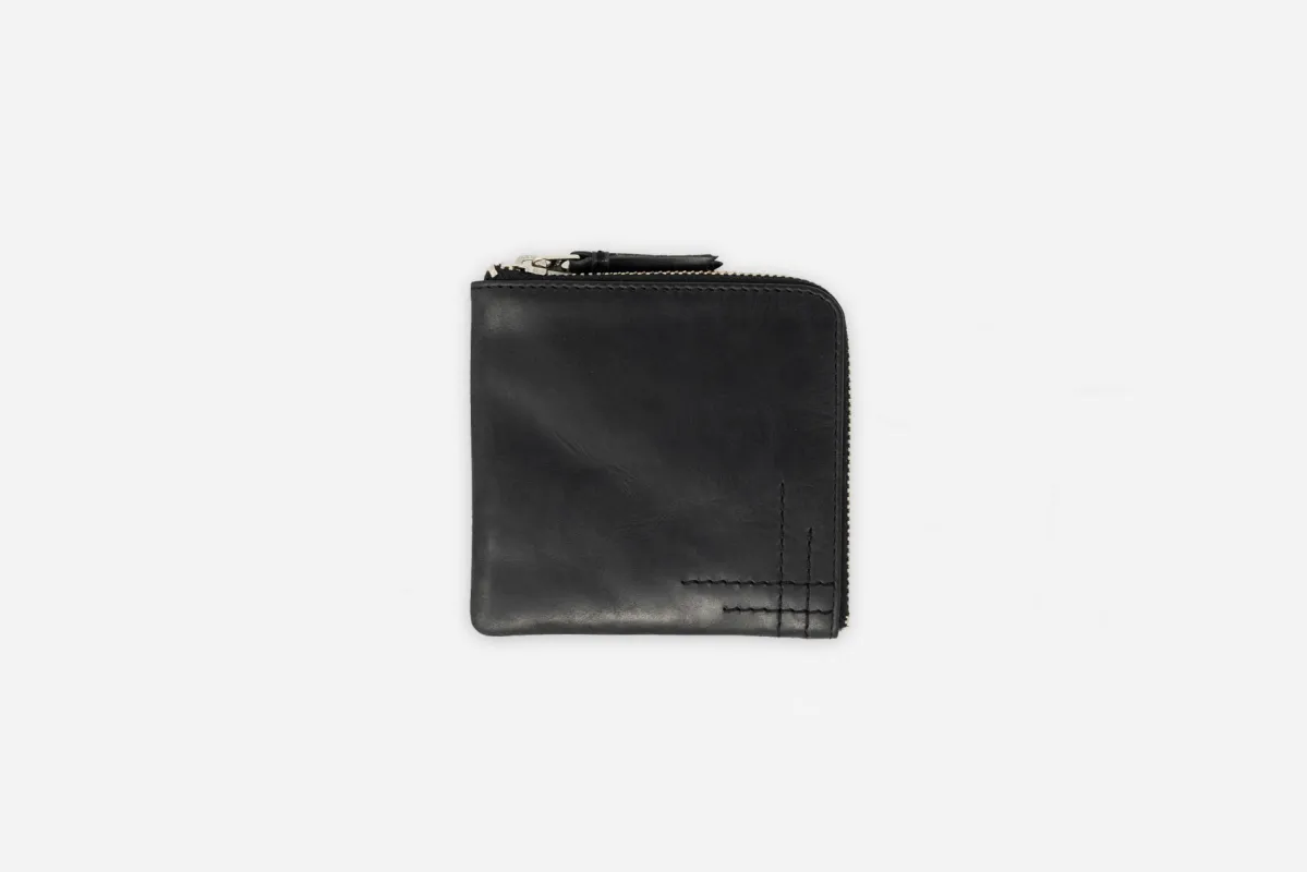 Zip Wallet ~ Black Cowhide sold by 3sixteen