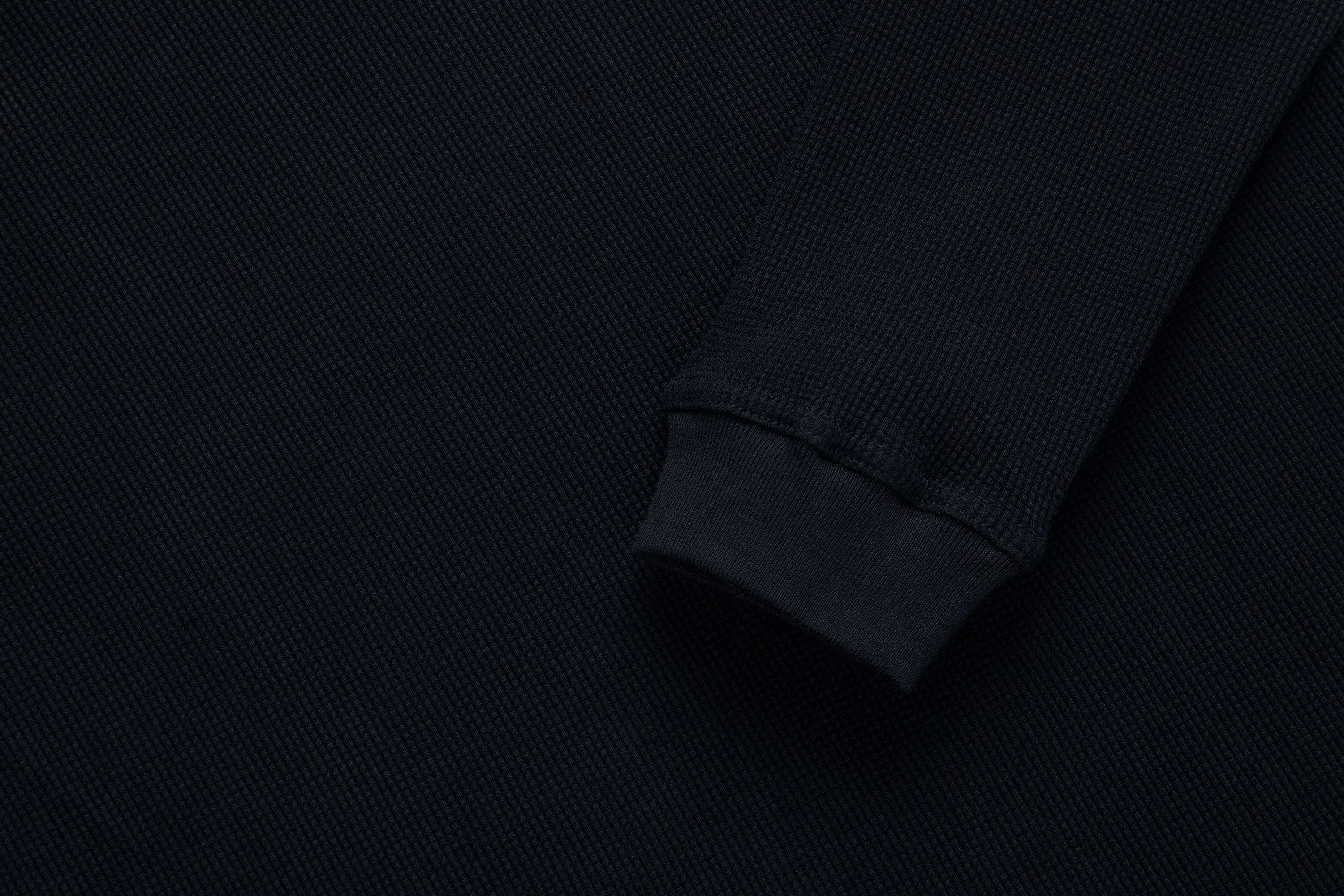 Long Sleeve Thermal Henley ~ Black sold by 3sixteen product image thumbnail 4