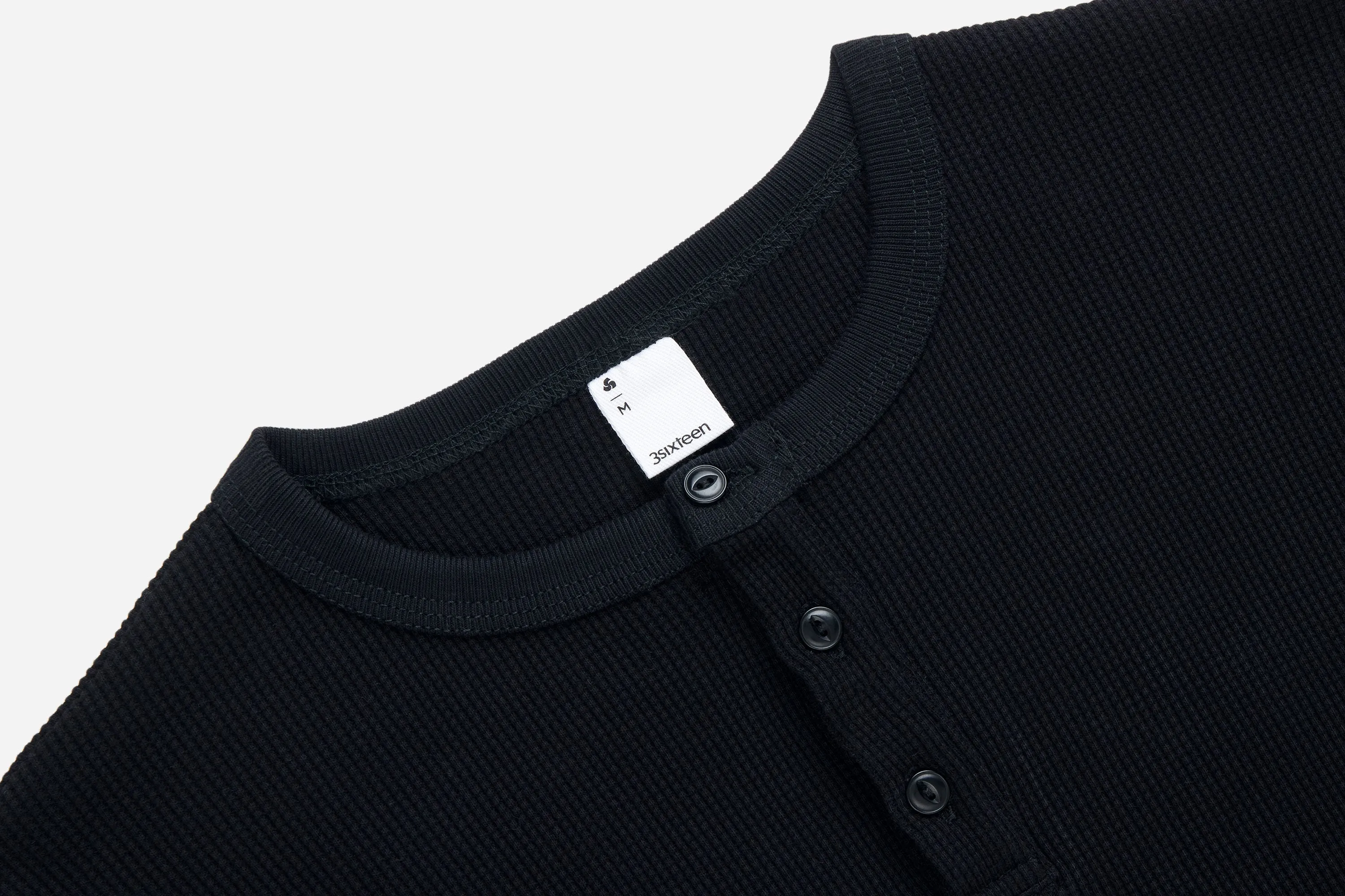 Long Sleeve Thermal Henley ~ Black sold by 3sixteen product image thumbnail 3