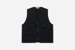 Field Vest ~ Black Wrinkle Nylon sold by 3sixteen