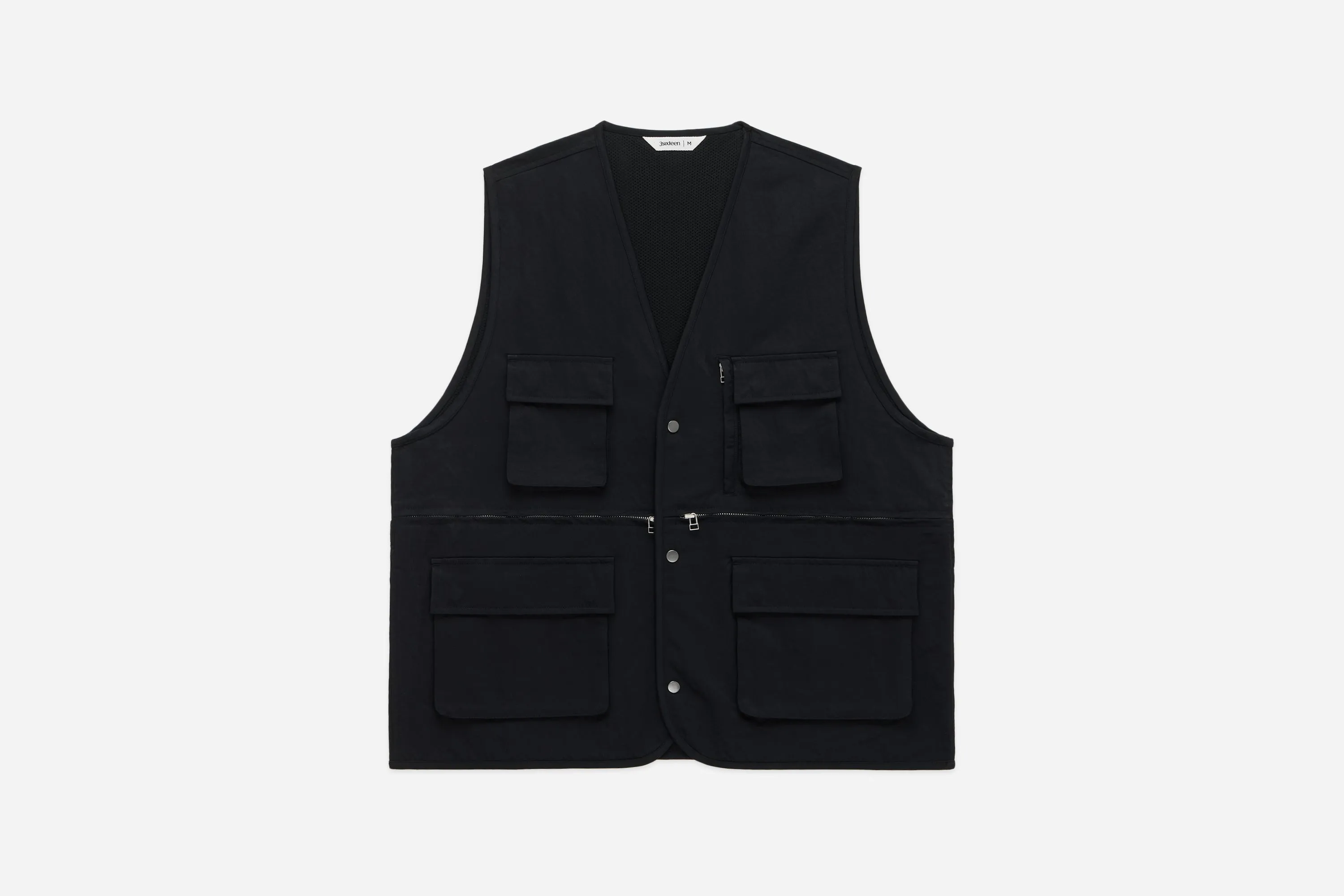 Field Vest ~ Black Wrinkle Nylon sold by 3sixteen