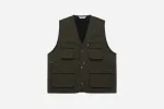 Field Vest ~ Olive Wrinkle Nylon sold by 3sixteen