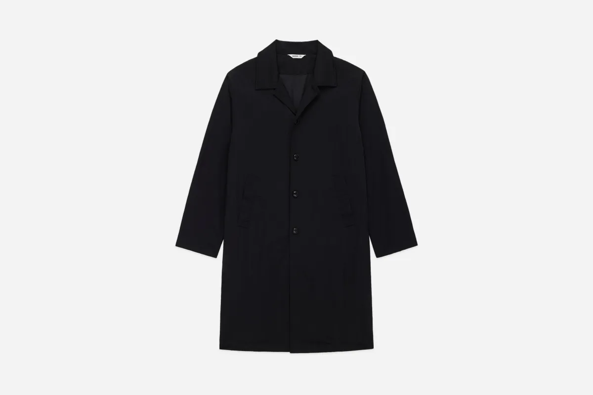 Mac Coat ~ Black Wrinkle Nylon sold by 3sixteen