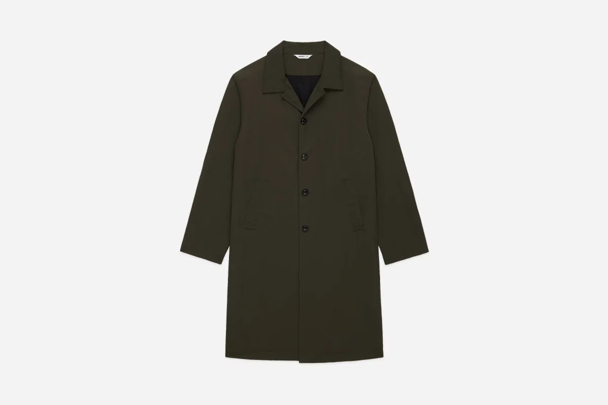 Mac Coat ~ Olive Wrinkle Nylon sold by 3sixteen