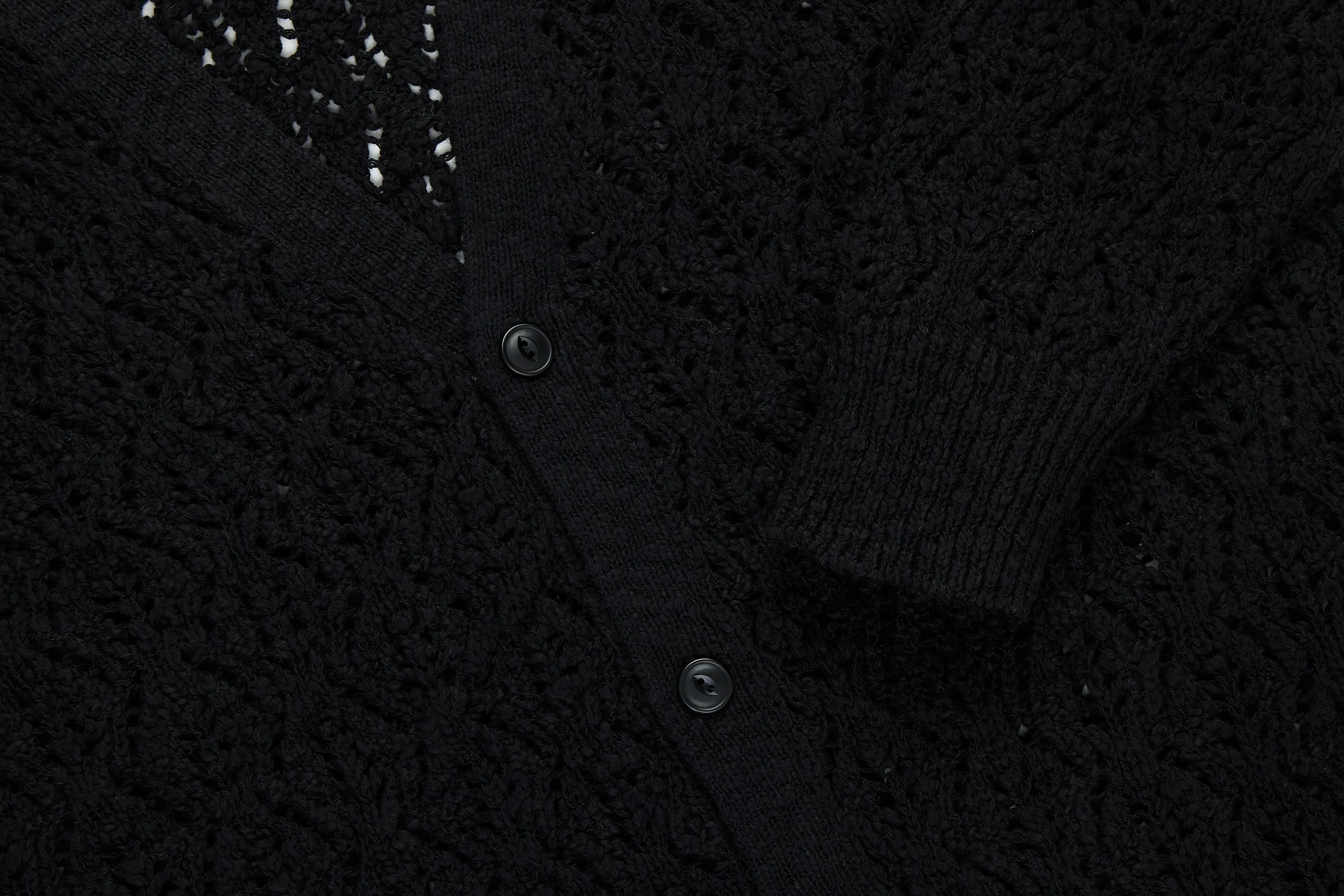 Classic Cardigan ~ Black Flamme Lace Knit sold by 3sixteen product image thumbnail 4