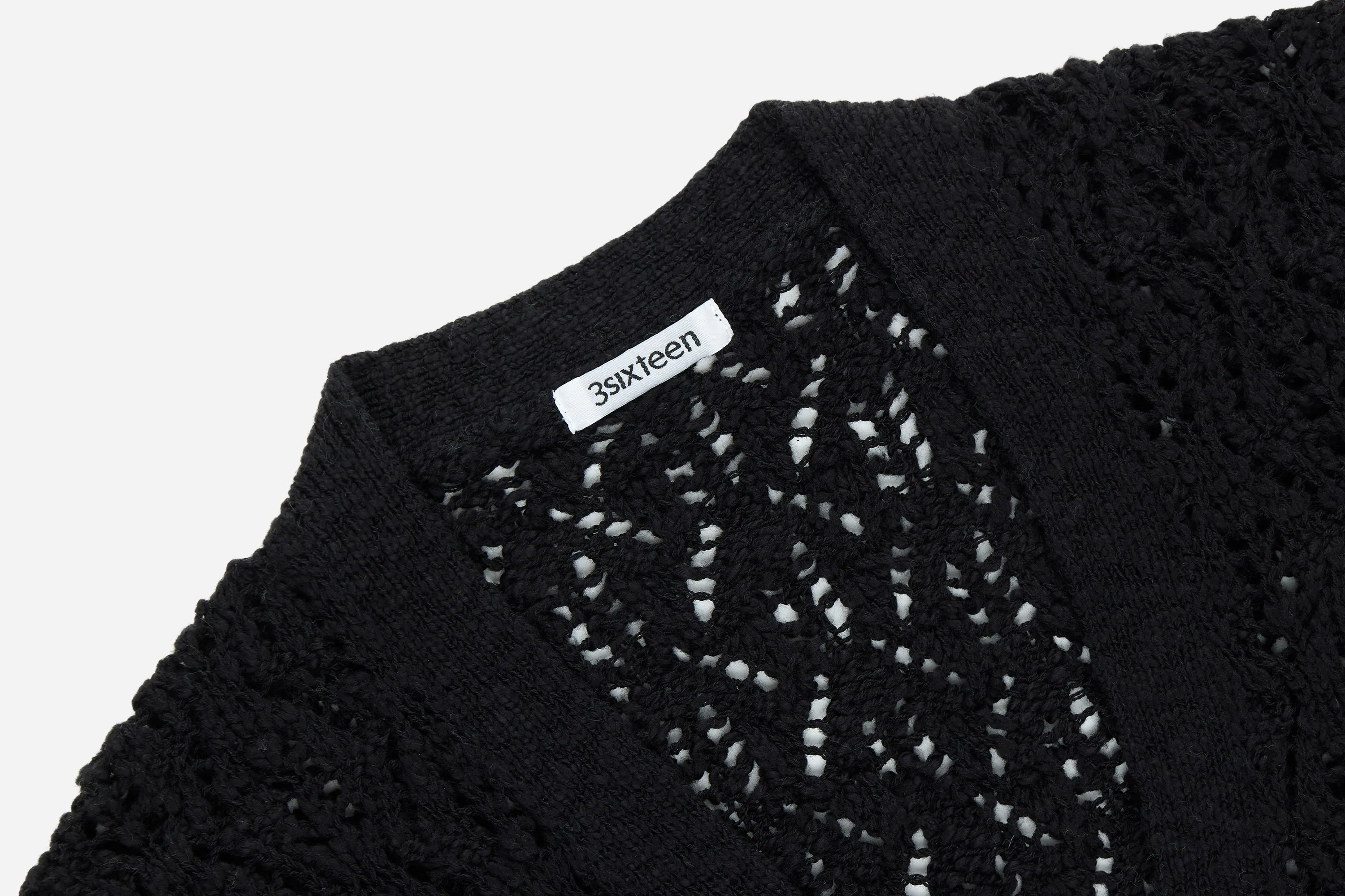 Classic Cardigan ~ Black Flamme Lace Knit sold by 3sixteen product image thumbnail 3