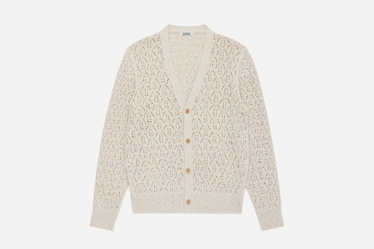 Classic Cardigan ~ Ecru Flamme Lace Knit sold by 3sixteen