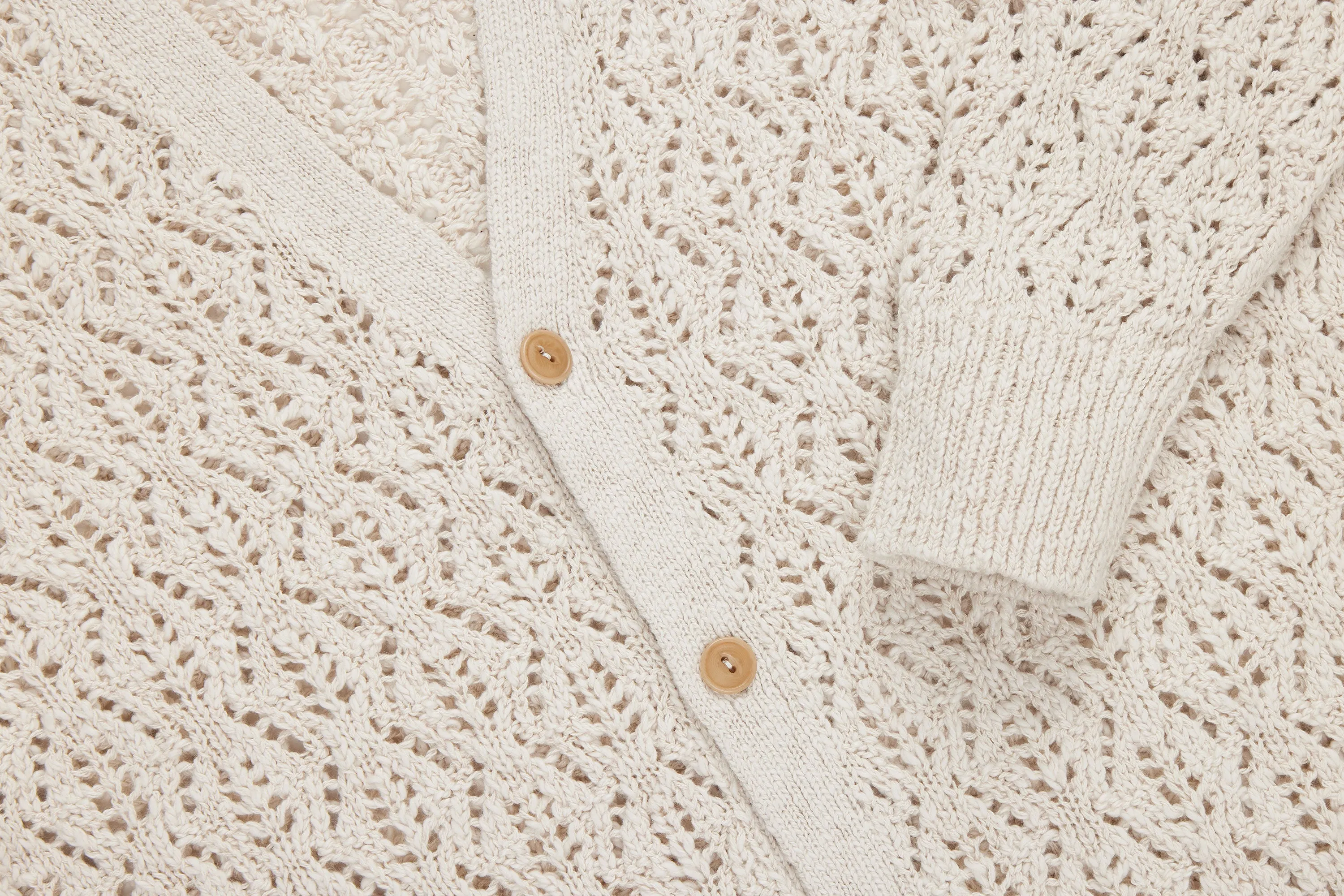 Classic Cardigan ~ Ecru Flamme Lace Knit sold by 3sixteen product image thumbnail 4