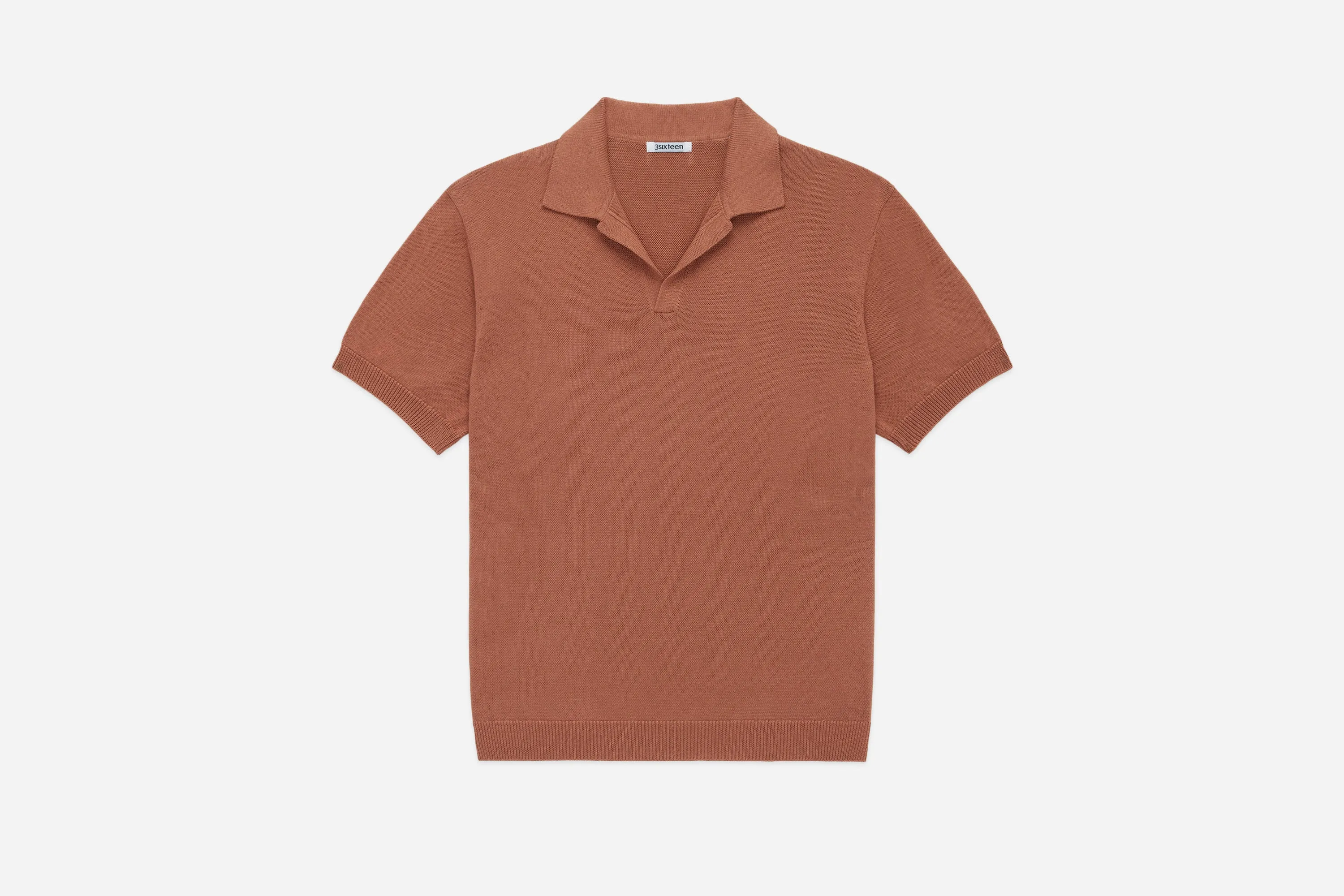 Knit Polo ~ Clay Pima Cotton sold by 3sixteen