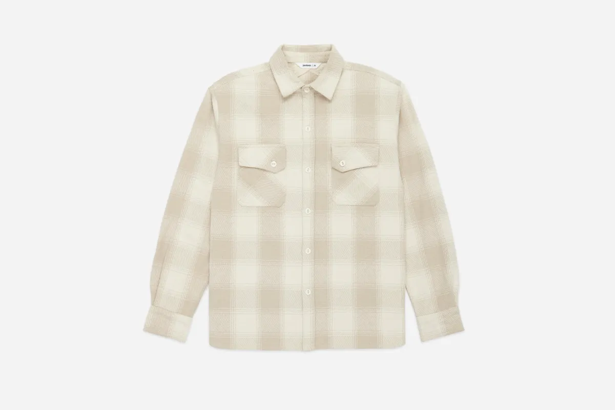 Crosscut Flannel ~ Alabaster Twill sold by 3sixteen