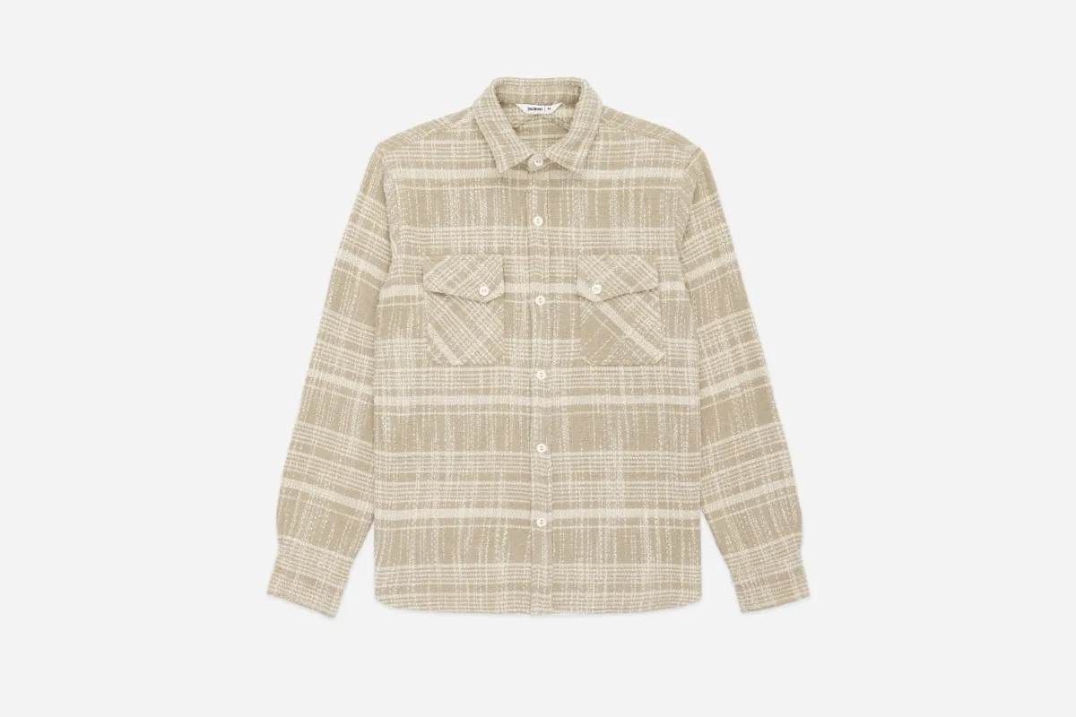 Crosscut Flannel ~ Alabaster Jacquard sold by 3sixteen