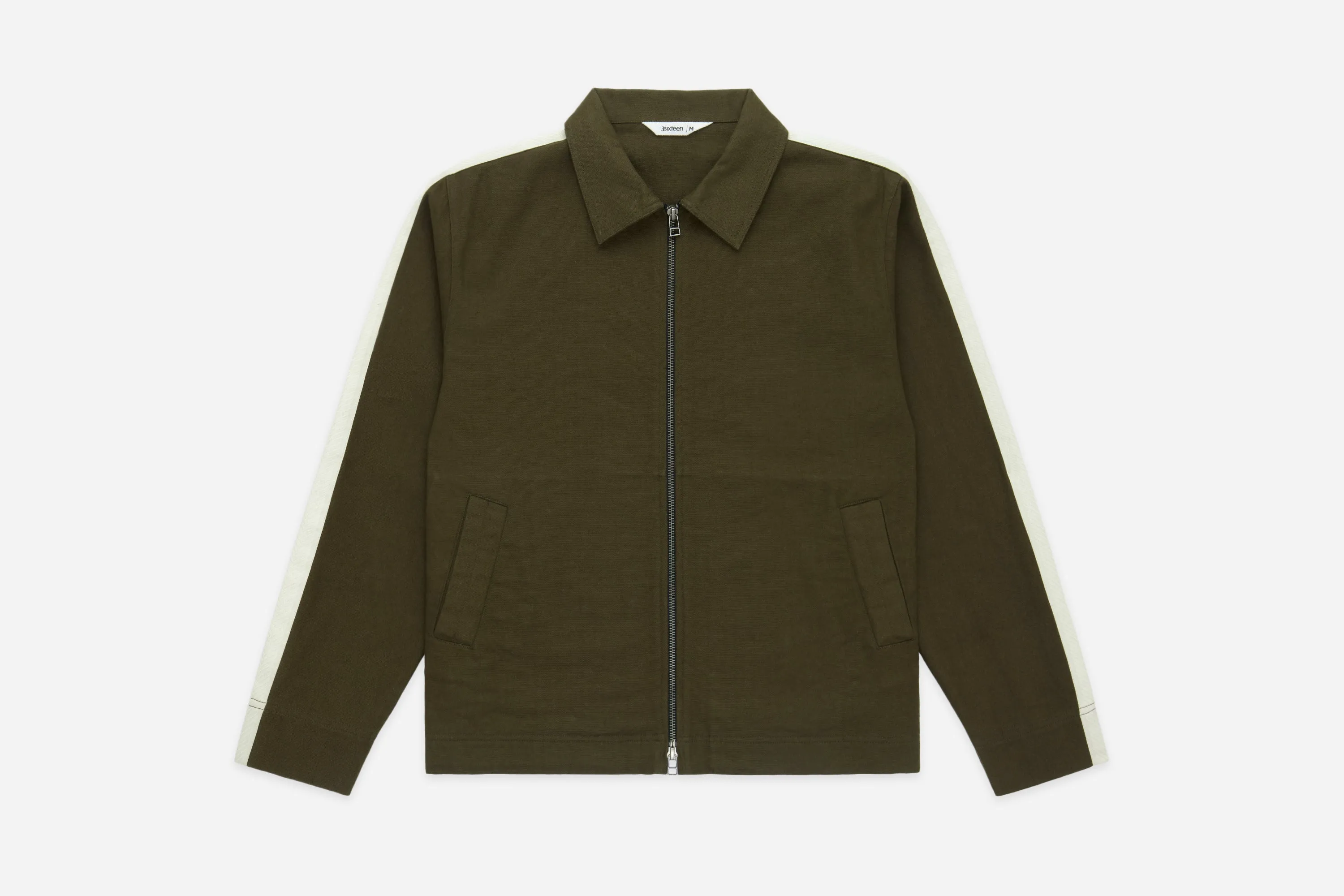 Club Jacket ~ Moss Canvas sold by 3sixteen