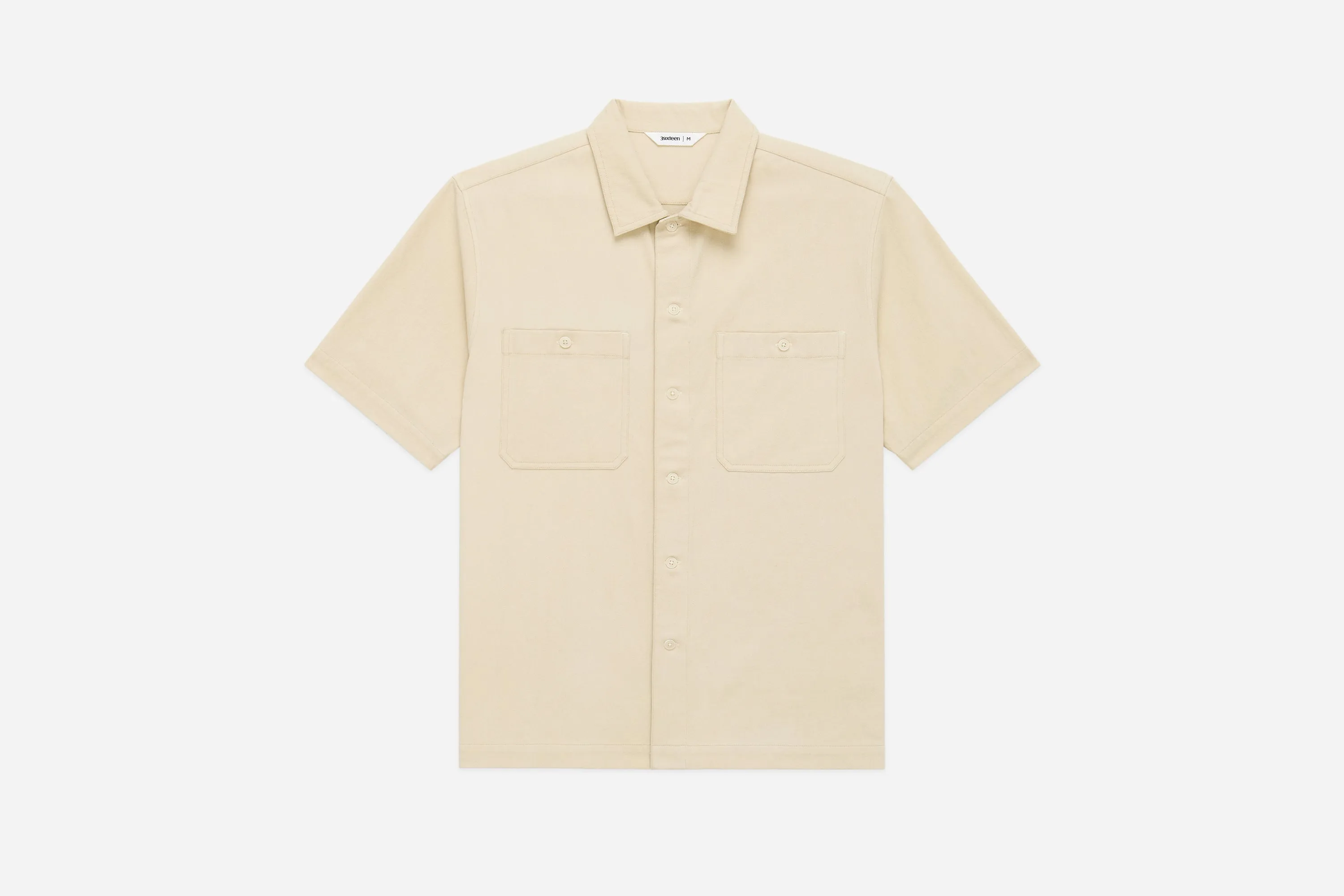 Short Sleeve Workshirt ~ Ecru Twill sold by 3sixteen