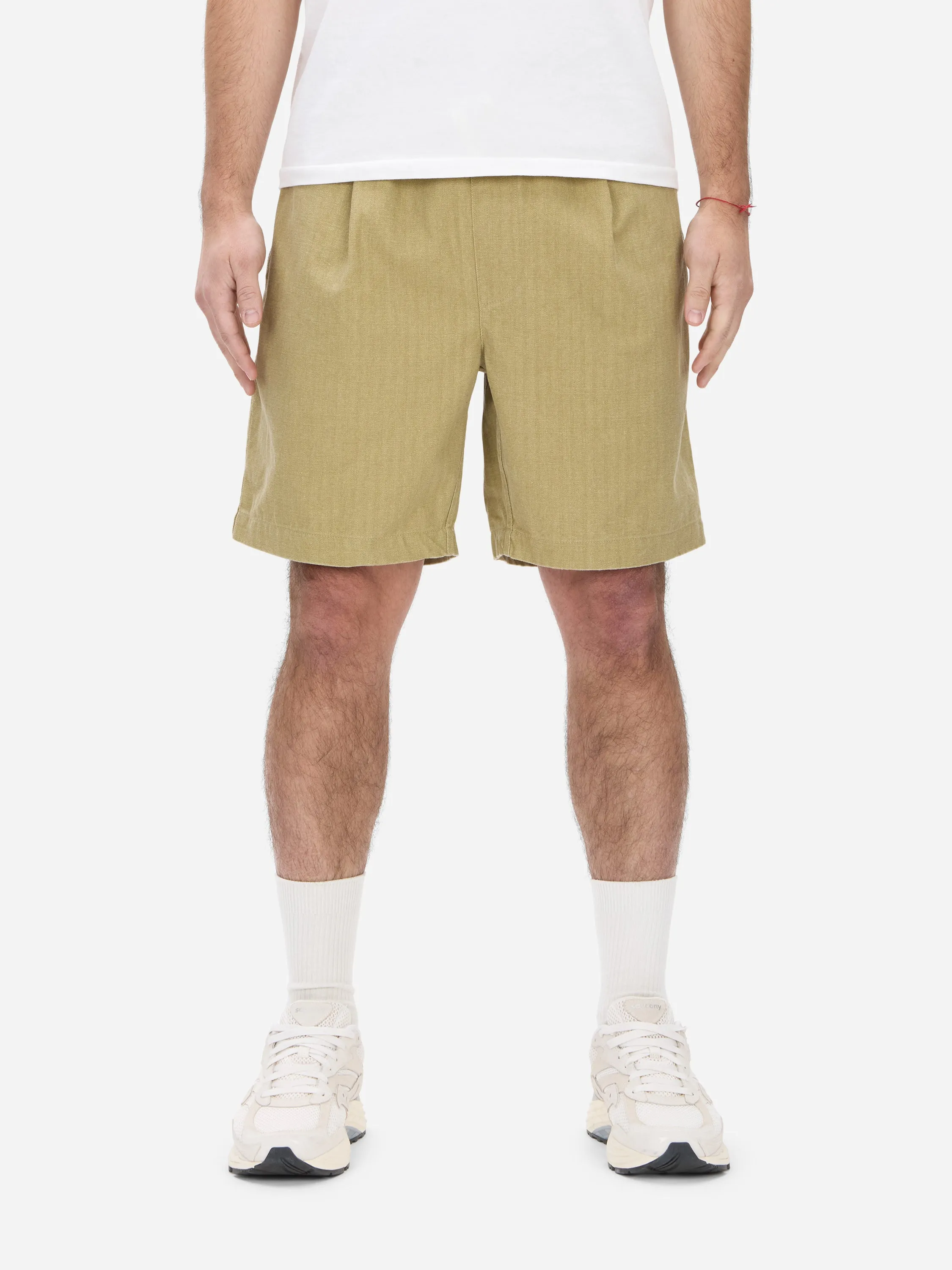 Drawstring Short ~ Sand HBT sold by 3sixteen