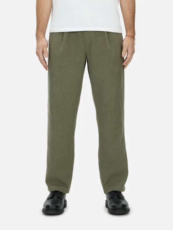 Easy Pant ~ Olive Cotton/Linen sold by 3sixteen