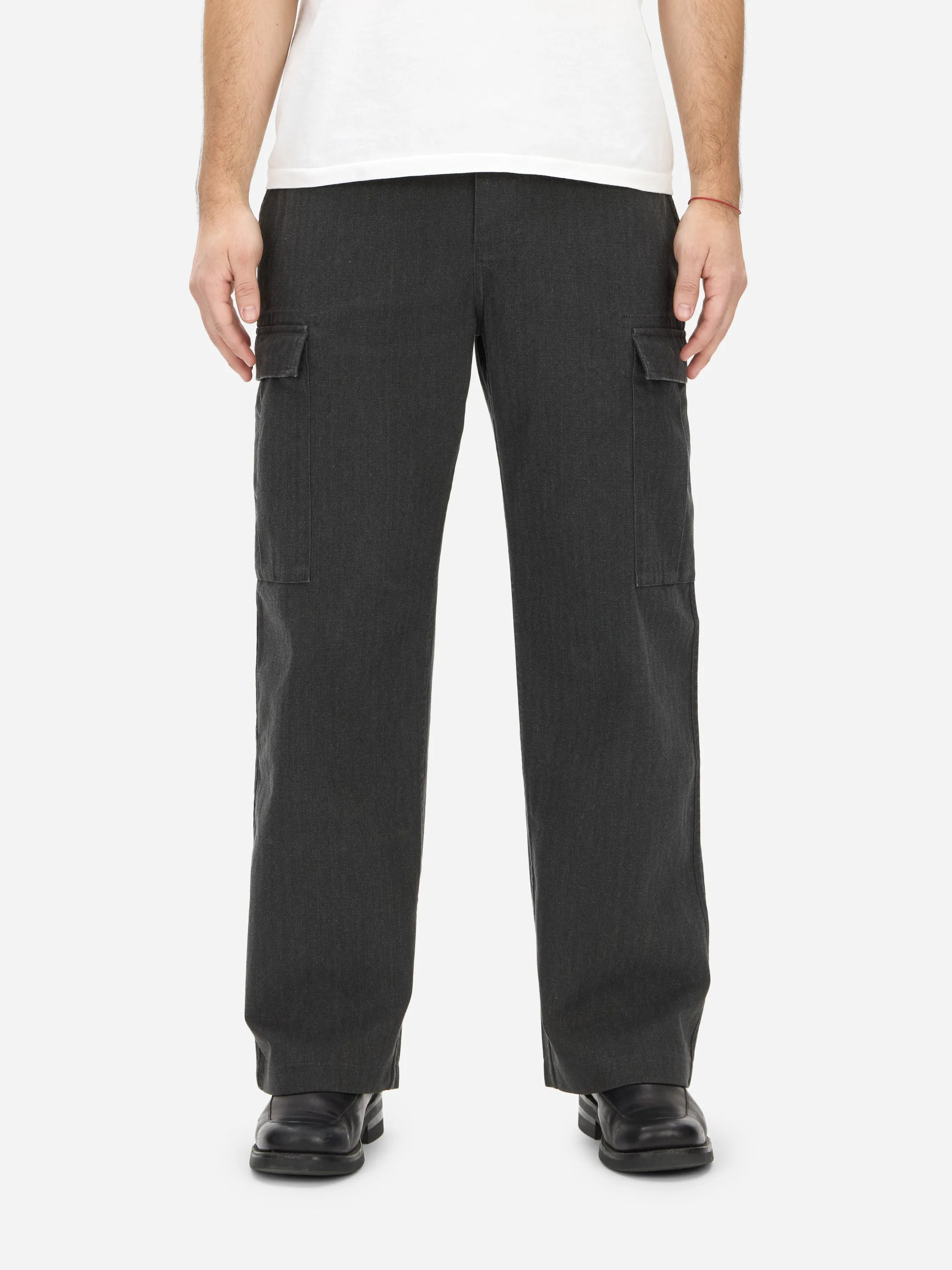 Cargo Pant ~ Charcoal HBT sold by 3sixteen