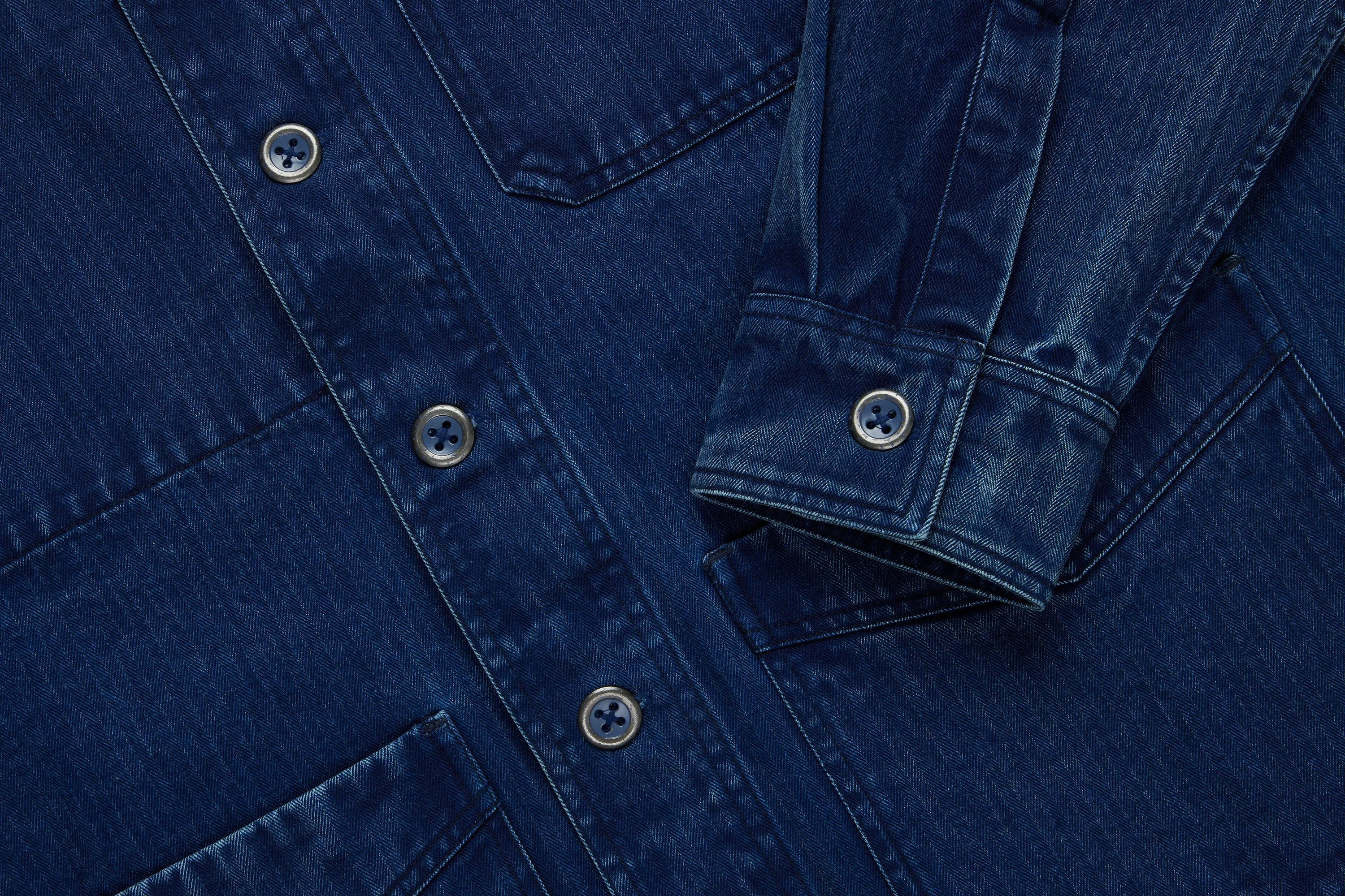 French Work Jacket ~ Indigo HBT sold by 3sixteen product image thumbnail 4