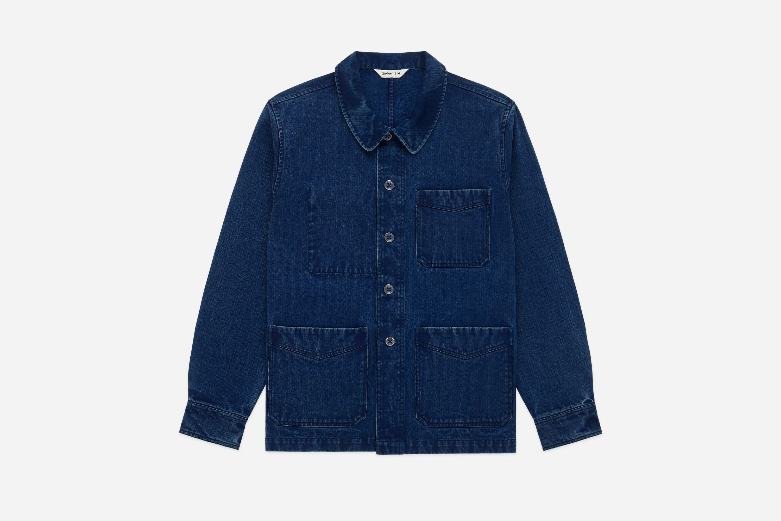 French Work Jacket ~ Indigo HBT sold by 3sixteen