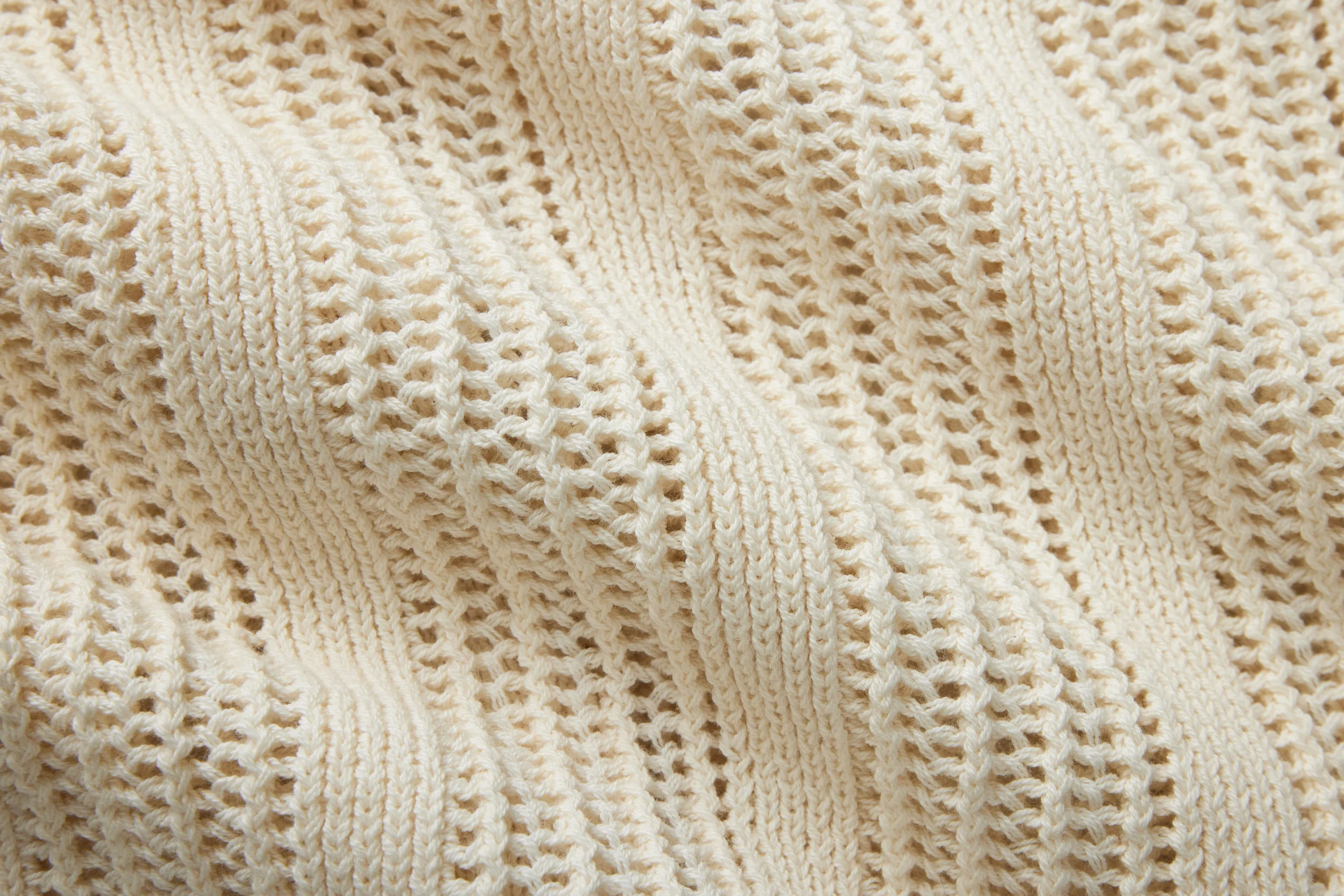 Short Sleeve Knit Shirt ~ Ecru Mesh Stripe sold by 3sixteen product image thumbnail 4