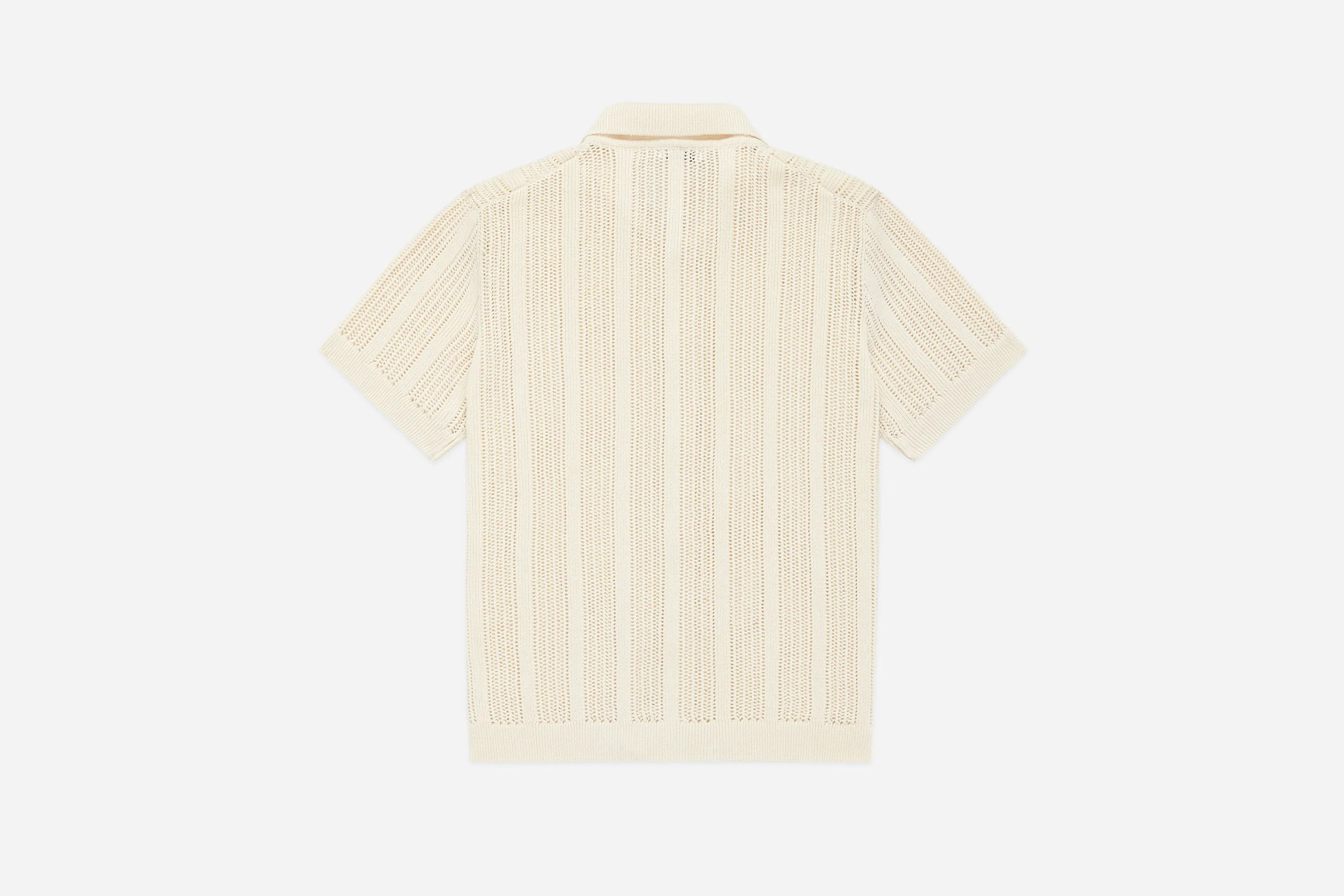 Short Sleeve Knit Shirt ~ Ecru Mesh Stripe sold by 3sixteen product image thumbnail 2