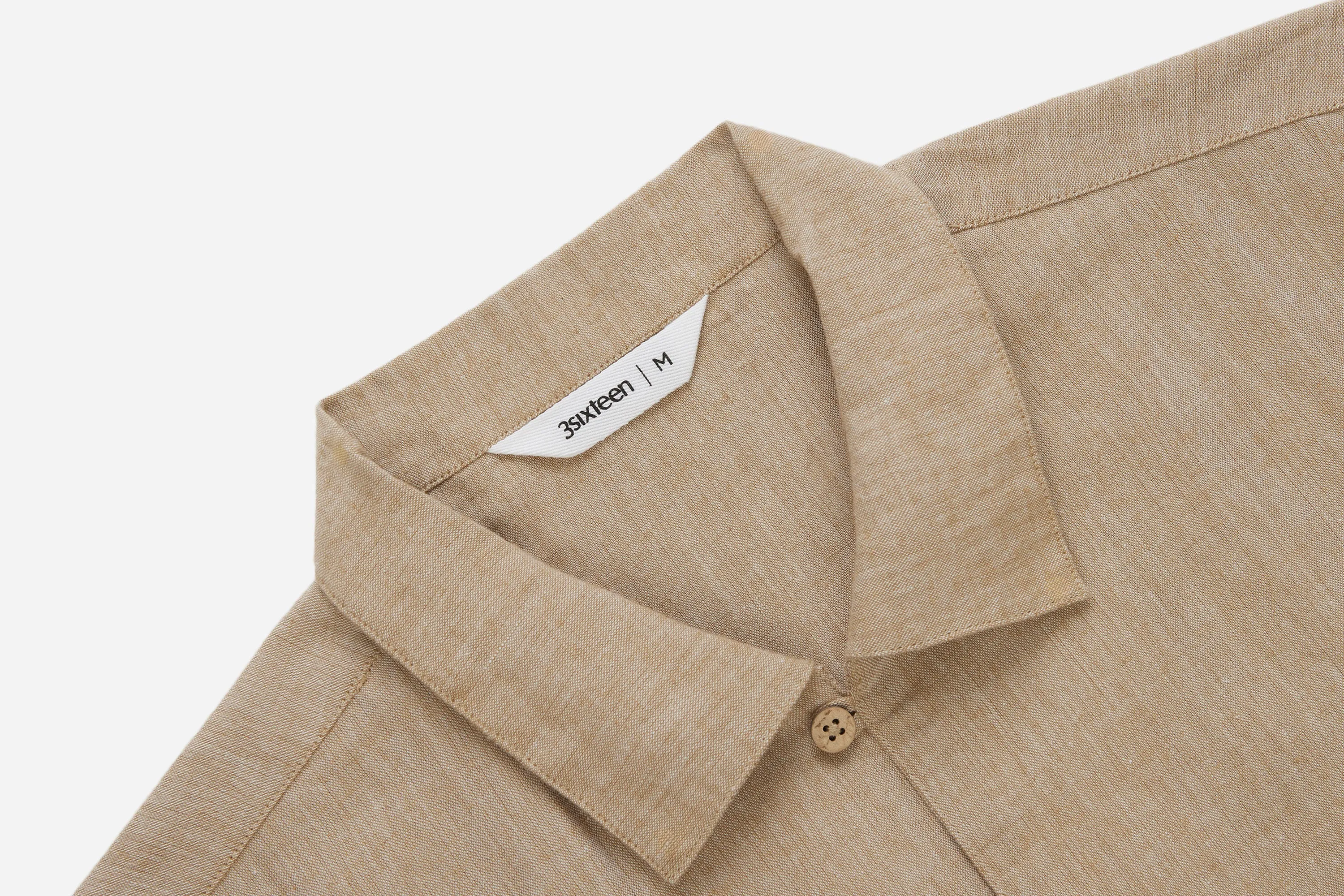 Short Sleeve Loop Shirt ~ Khaki Linen/Cotton sold by 3sixteen product image thumbnail 3