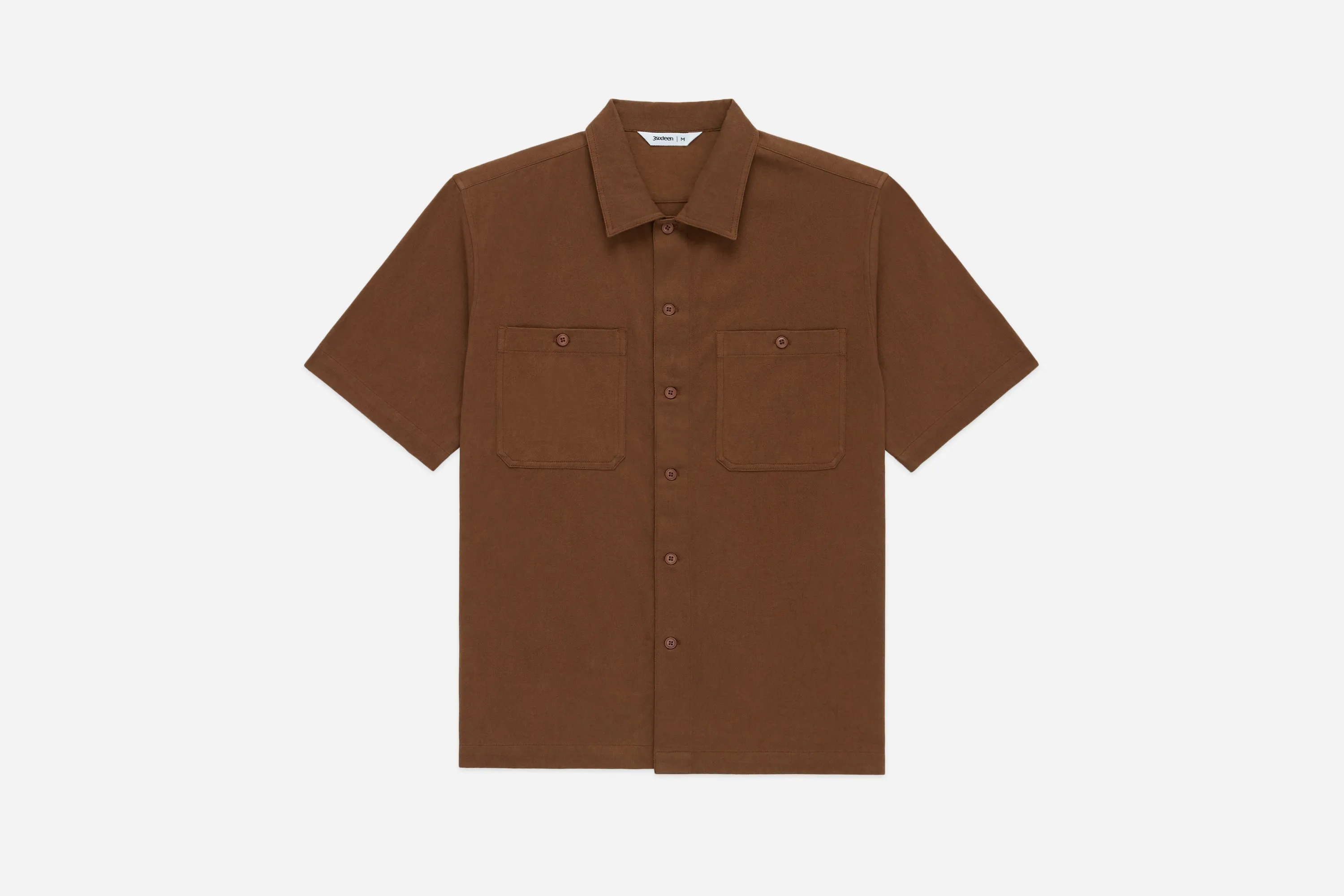 Short Sleeve Workshirt ~ Sandstone Twill sold by 3sixteen