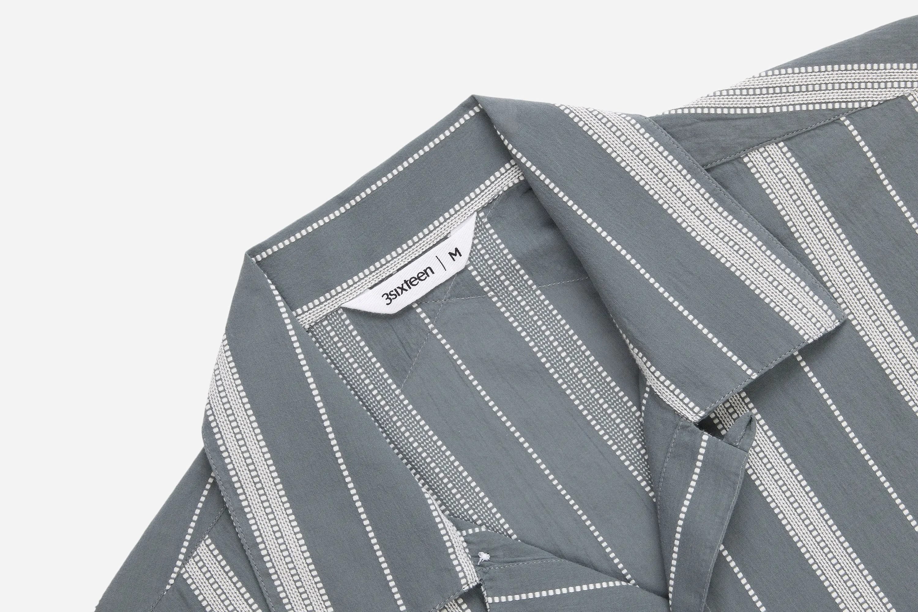 Cabana Shirt ~ Sage Ticking Stripe sold by 3sixteen product image thumbnail 3