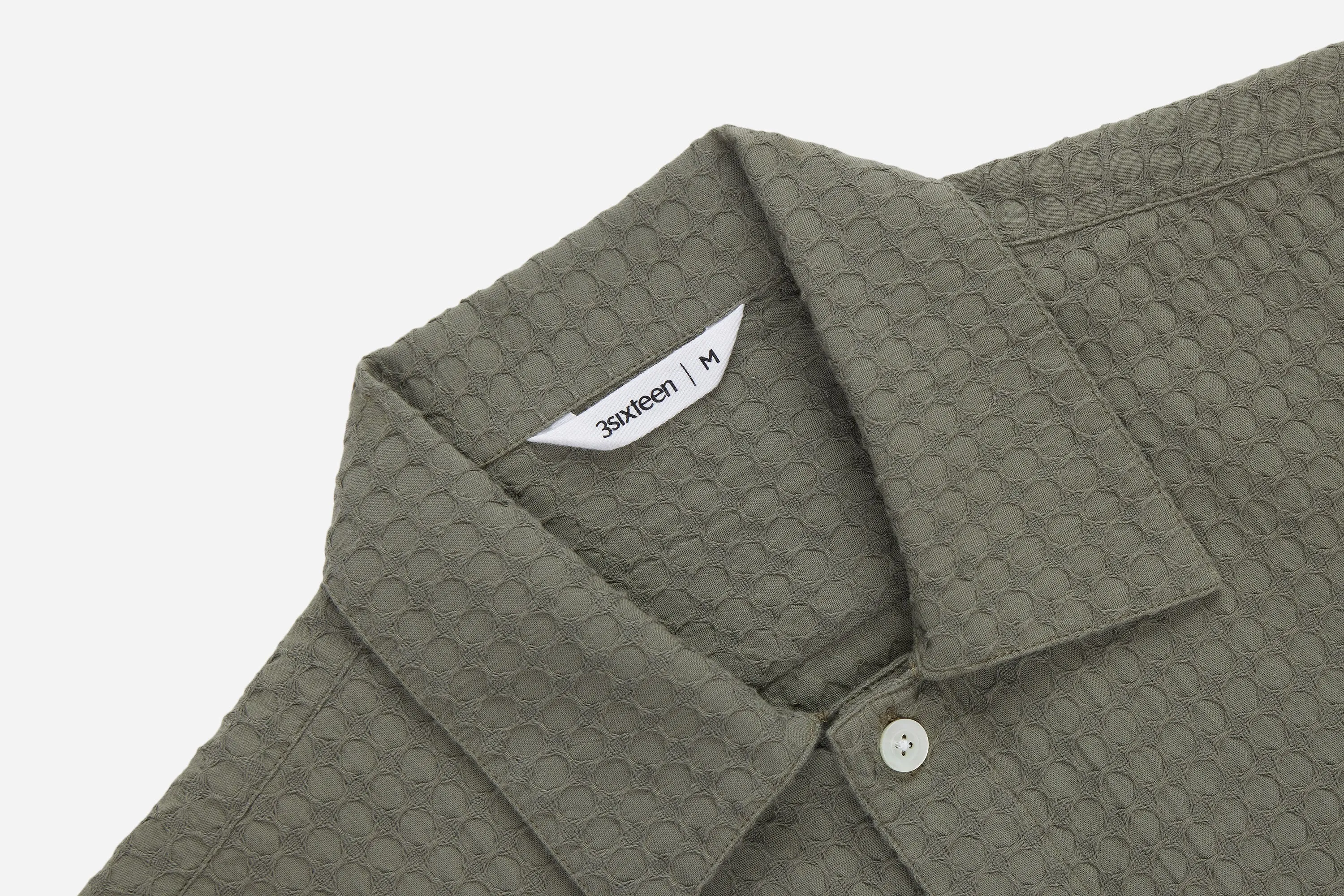 Resort Shirt ~ Olive Geo Weave sold by 3sixteen product image thumbnail 3