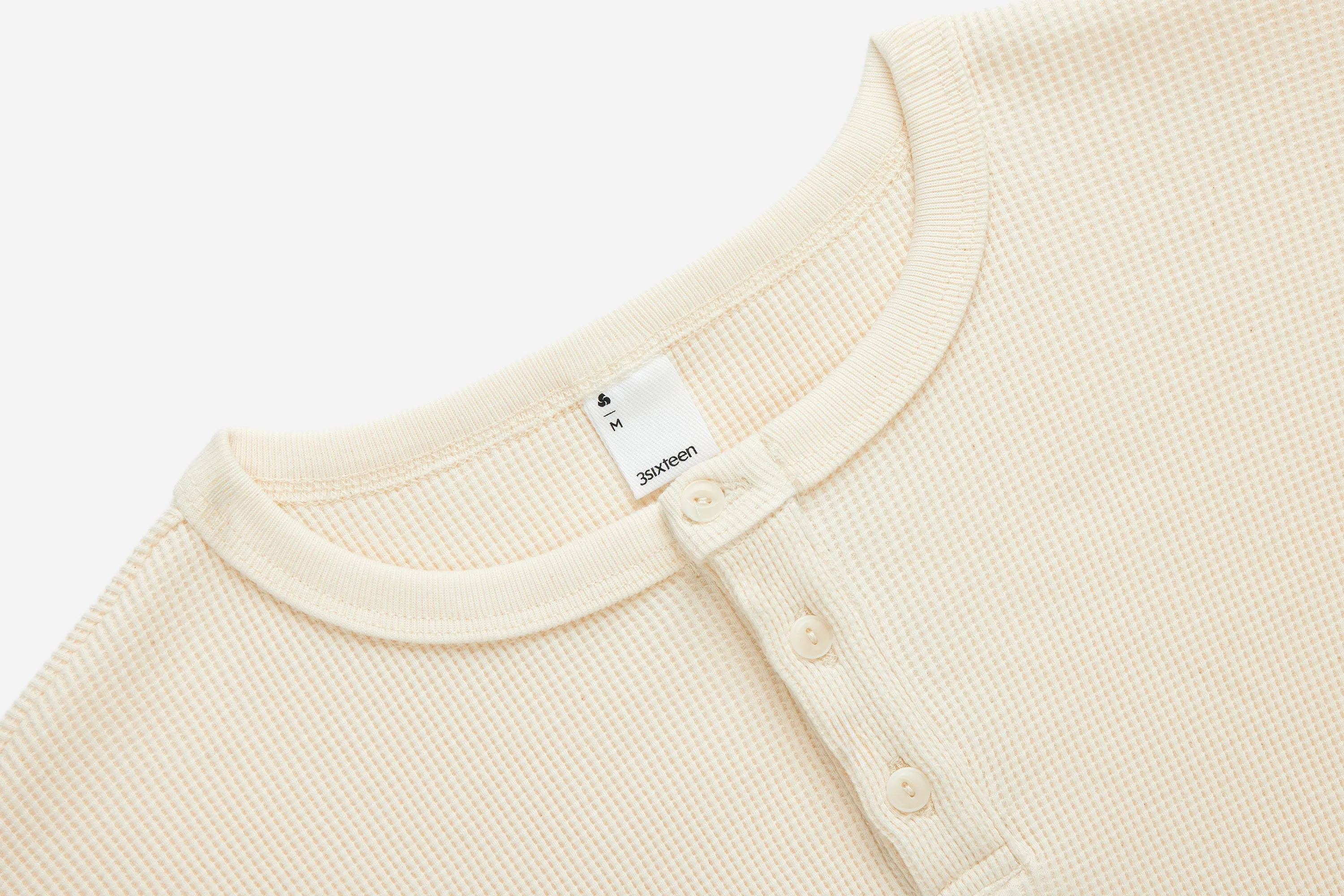 Long Sleeve Thermal Henley ~ Natural sold by 3sixteen product image thumbnail 3