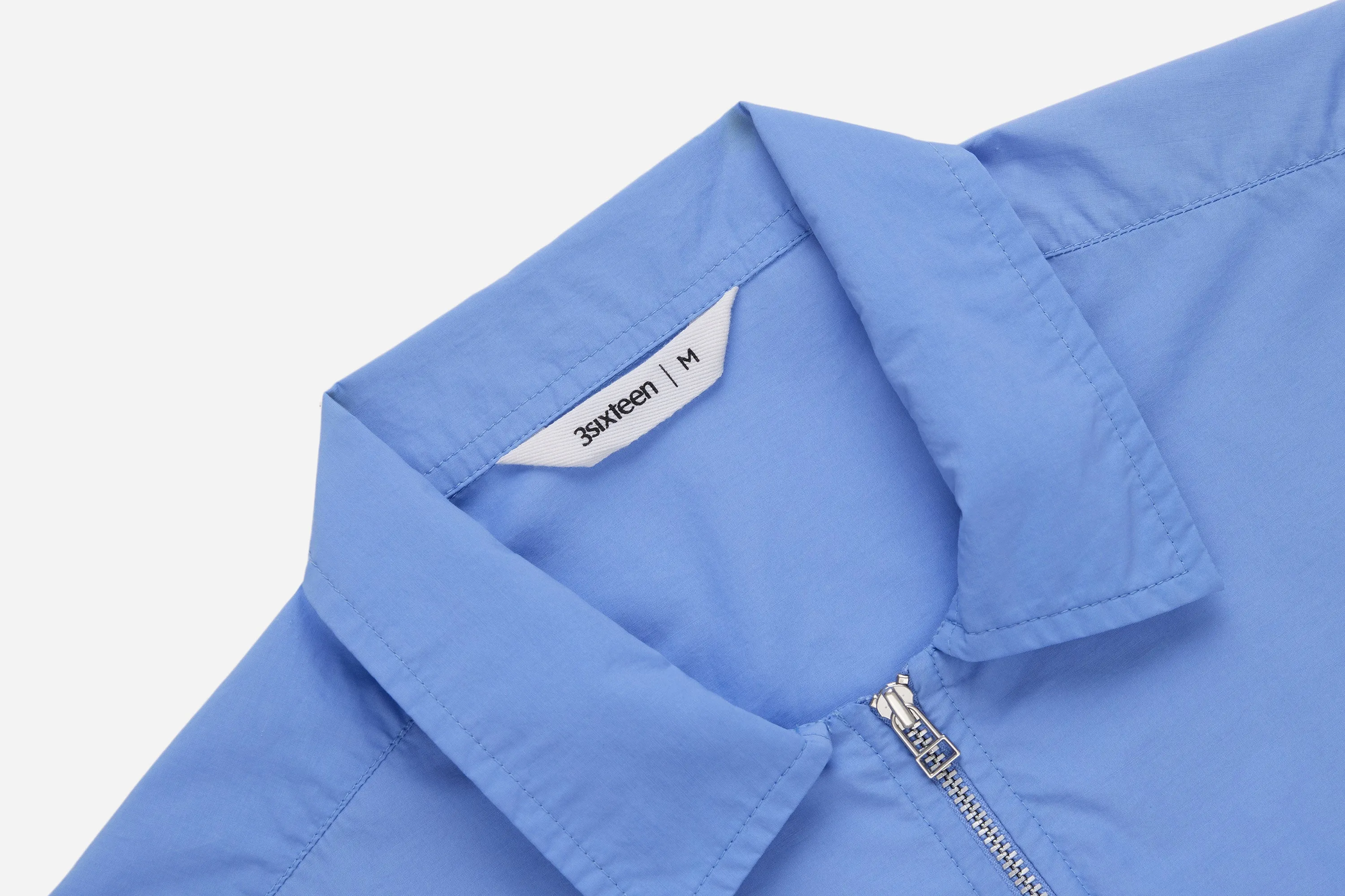 Short Sleeve Zip Shirt ~ Powder Blue Nylon sold by 3sixteen product image thumbnail 3