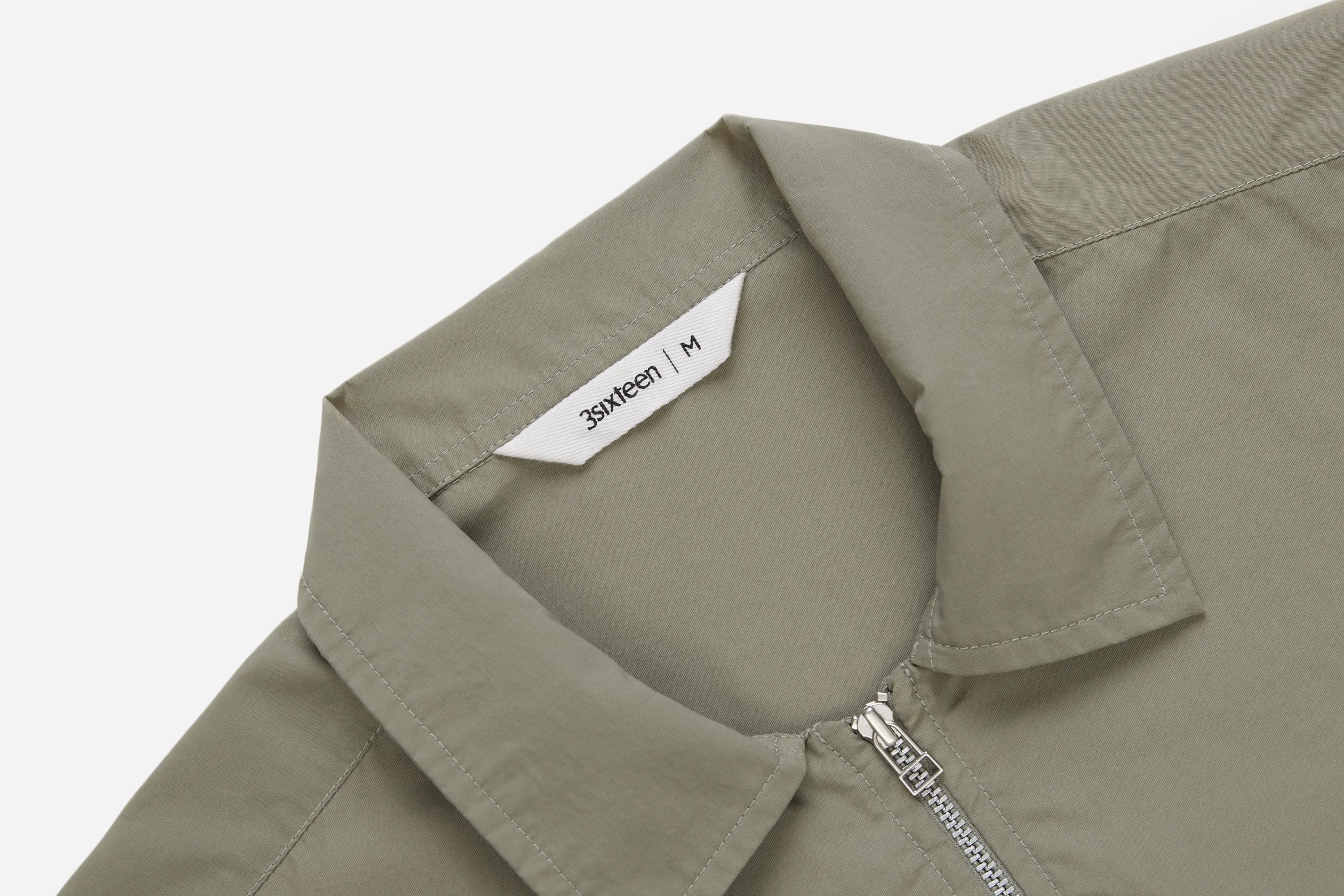 Short Sleeve Zip Shirt ~ Olive Nylon sold by 3sixteen product image thumbnail 3